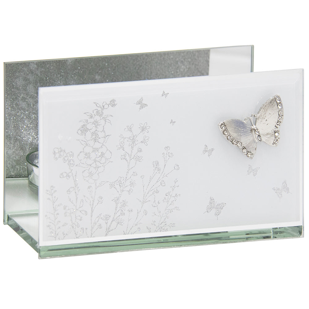 Mirror Butterfly Tea Light Twin Candle Holder