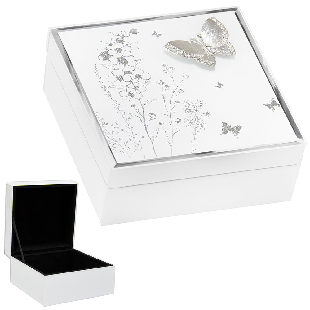 Mirror Butterfly Trinket Box - Square