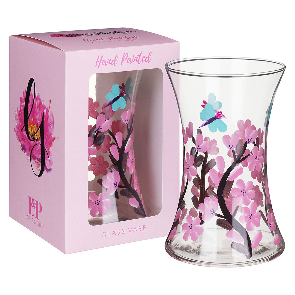 Blossom & Dragonfly Glass Vase