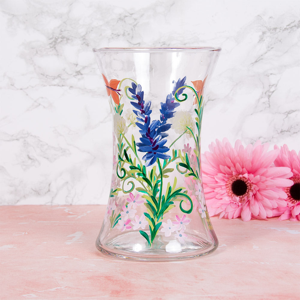 Botanical & Butterfly Glass Vase