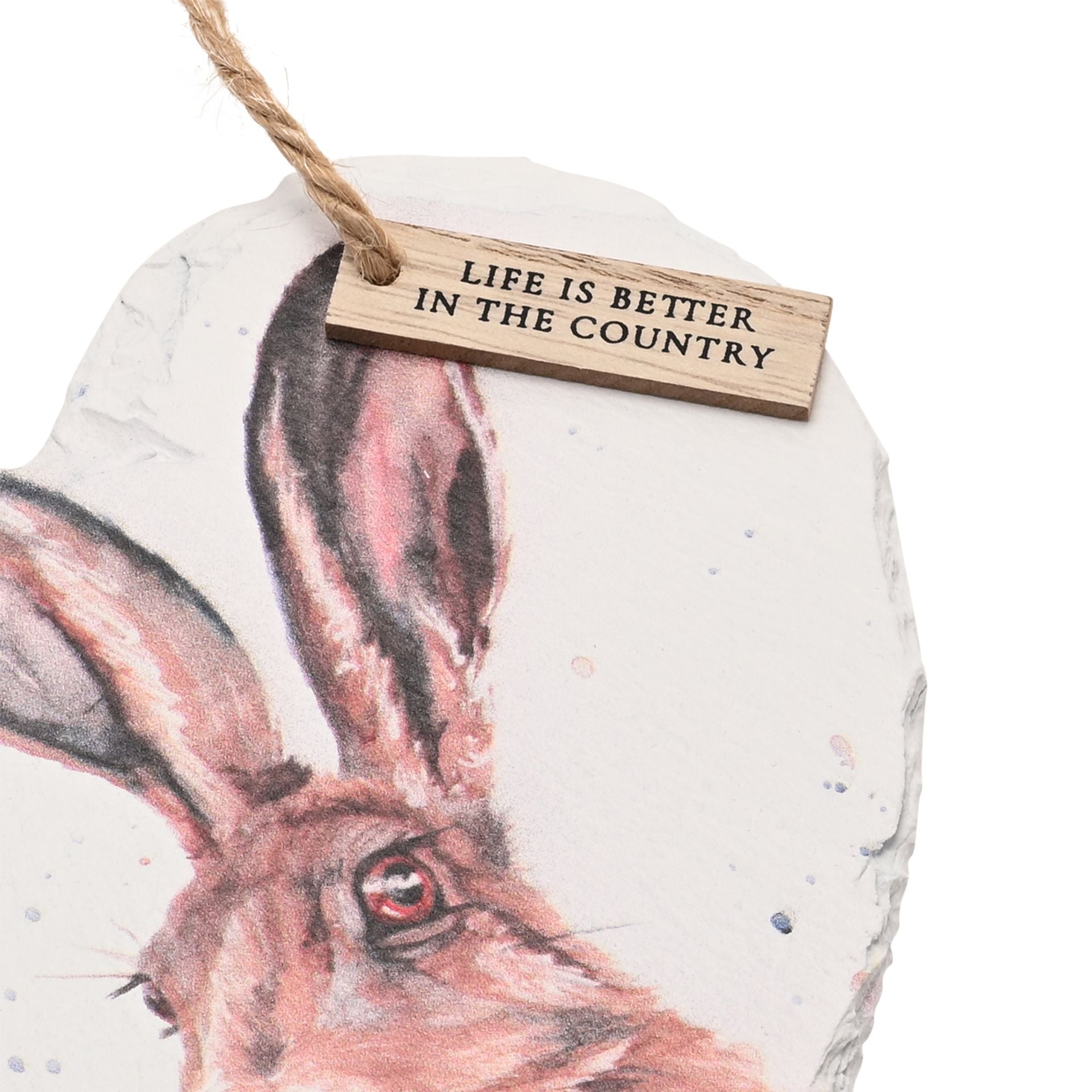 Meg Hawkins Slate Hanging Heart - Hare