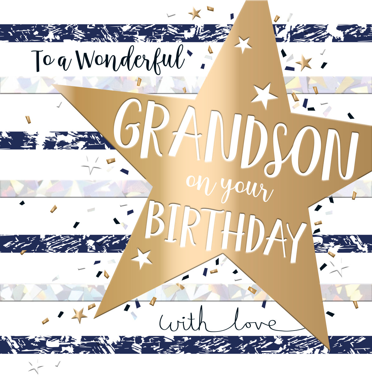 Wonderful Grandson Birthday Card - Big Star