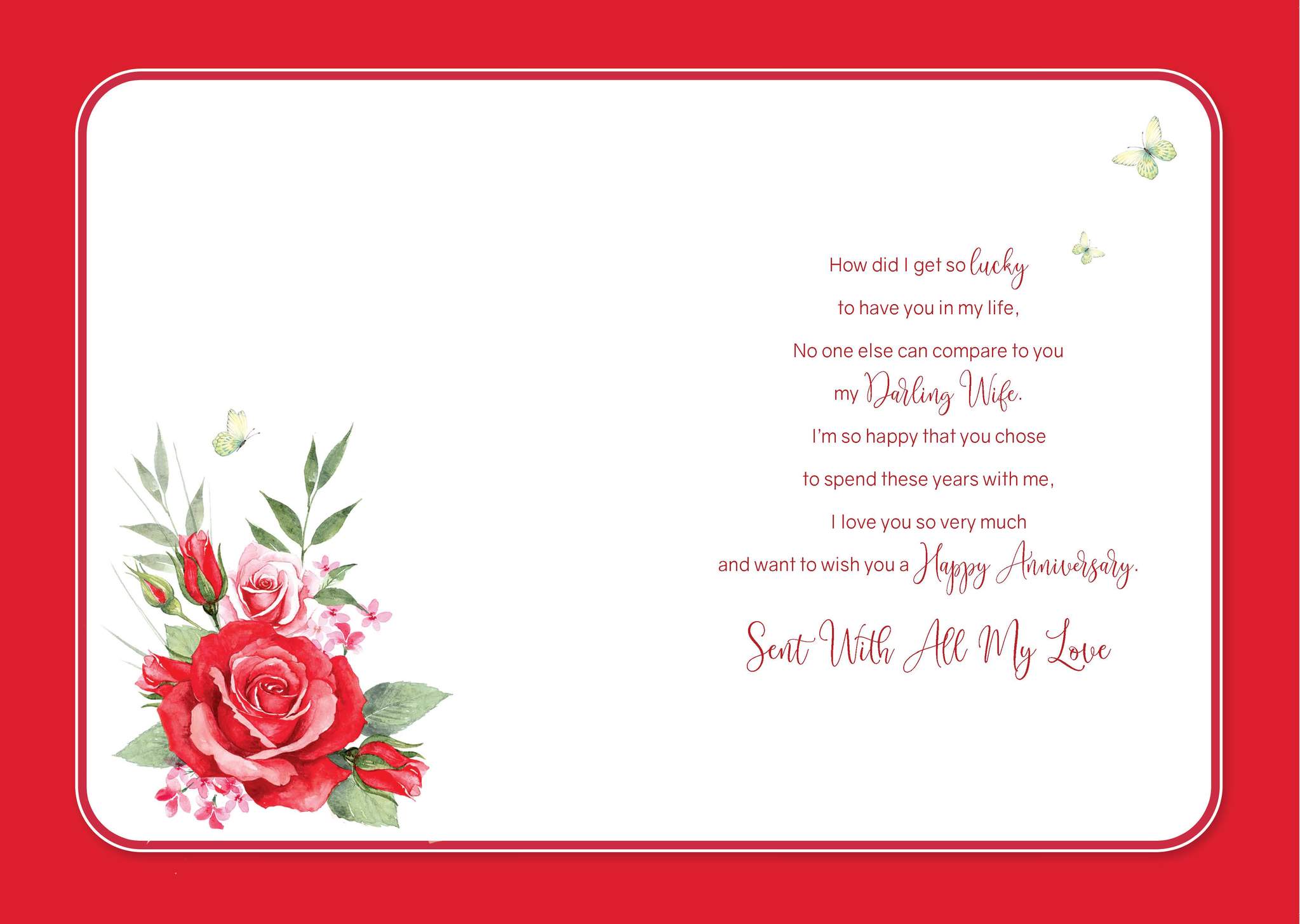 Wife Anniversary Card - Roses