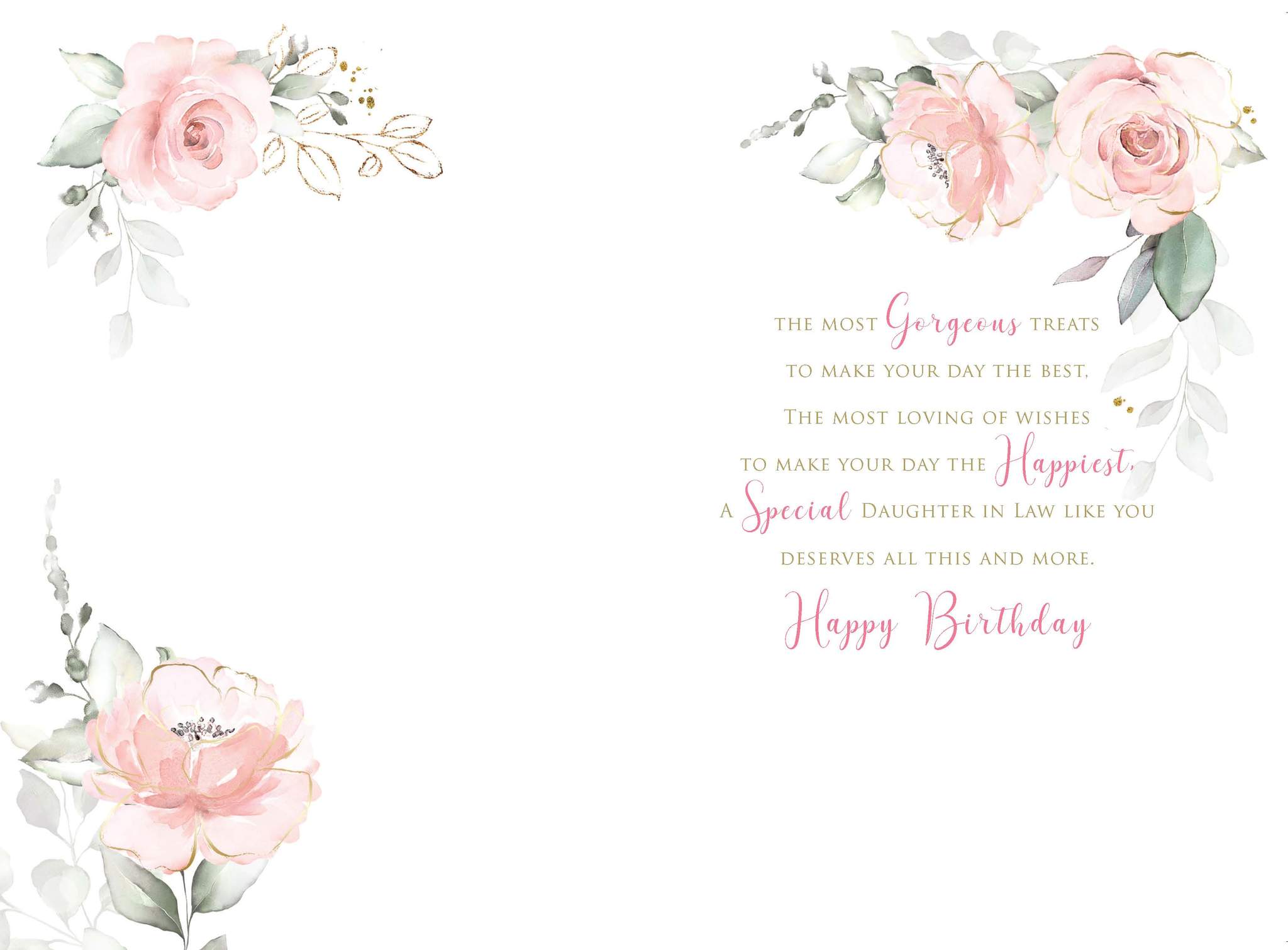 Daughter-in-Law Birthday Card - Rose Flowers
