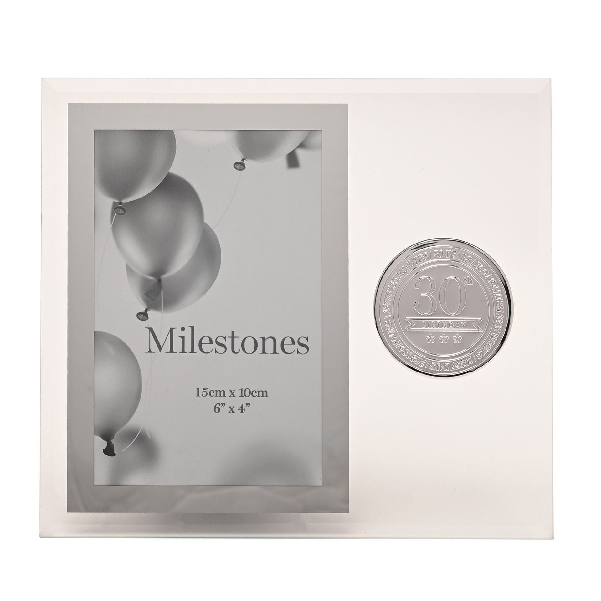 Milestones Glass Frame with Metal Badge 4" x 6" - 30