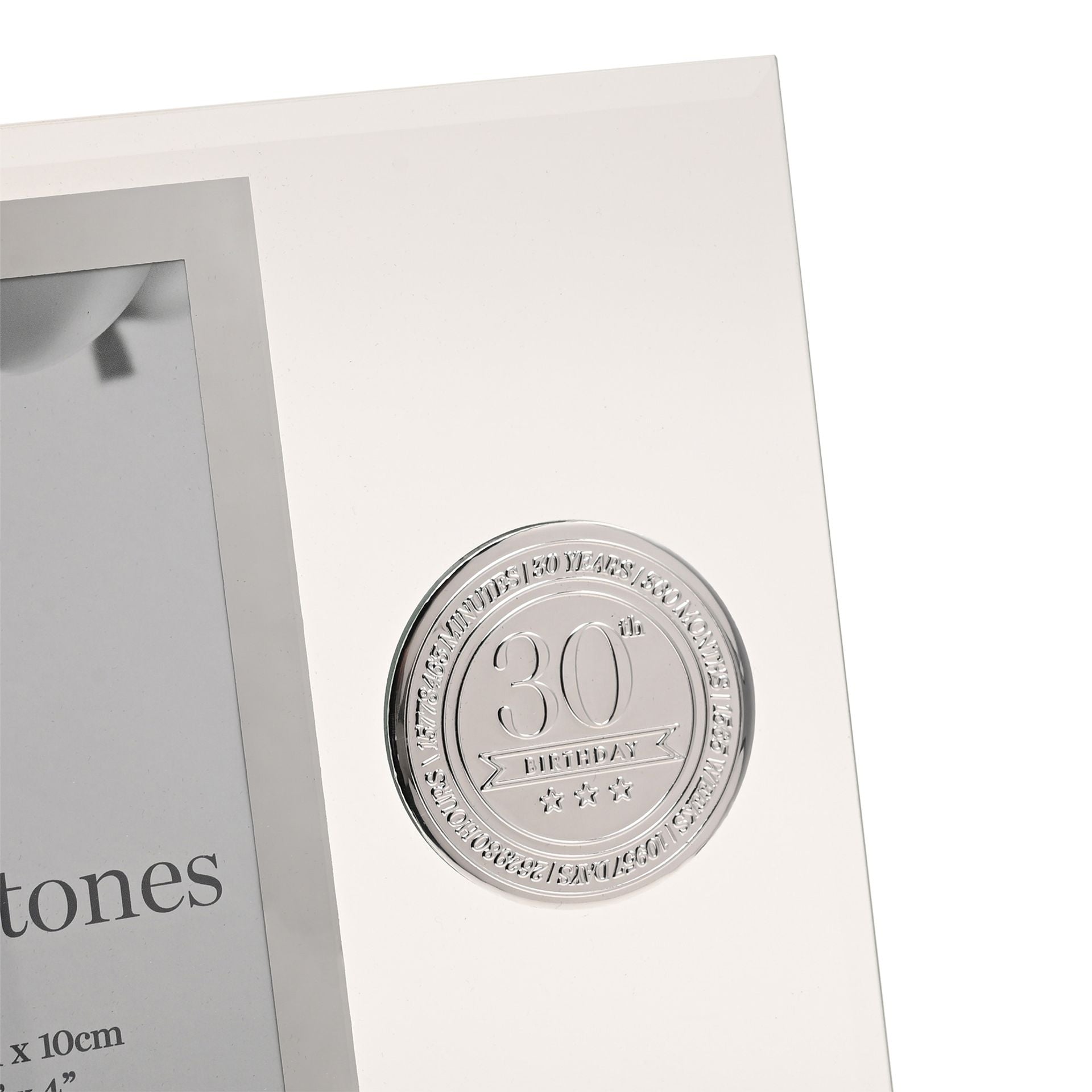 Milestones Glass Frame with Metal Badge 4" x 6" - 30