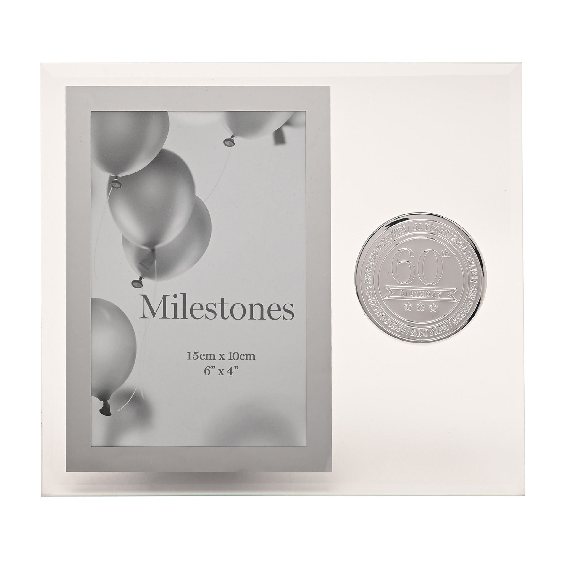 Milestones Glass Frame with Metal Badge 4" x 6" - 60