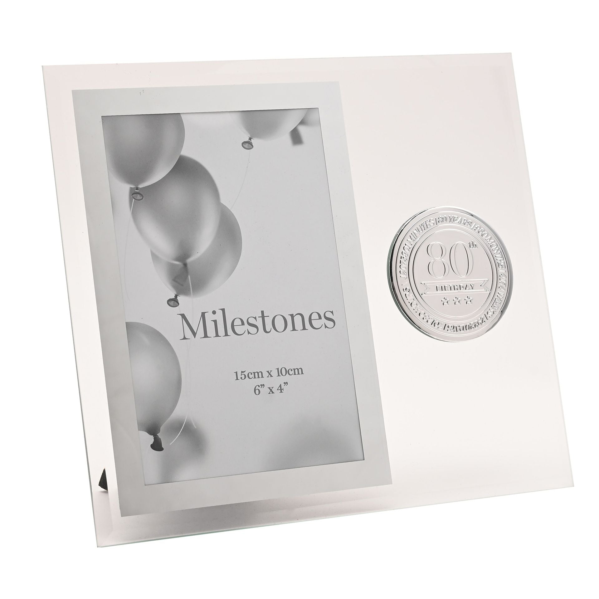 Milestones Glass Frame with Metal Badge 4" x 6" - 80