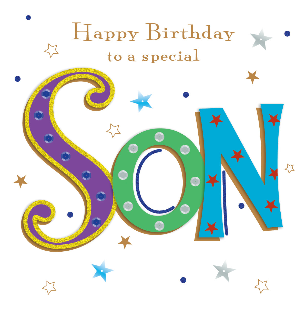 To a Special Son Birthday Card - Stars