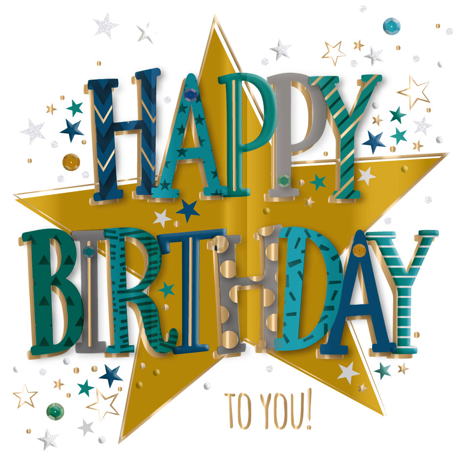 General Unisex Birthday Card -Birthday Star