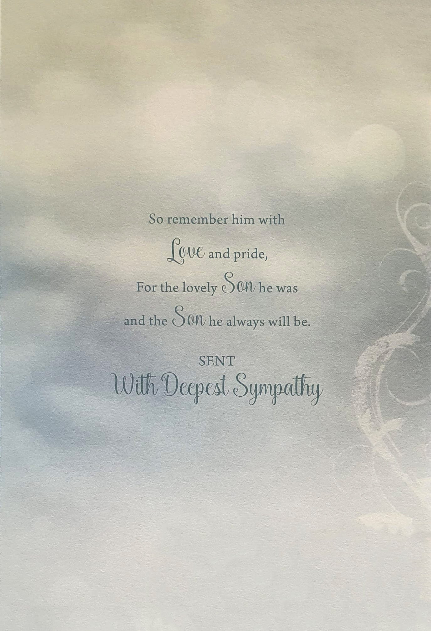 Son Sympathy Card - God's Love Is Beyond Measure