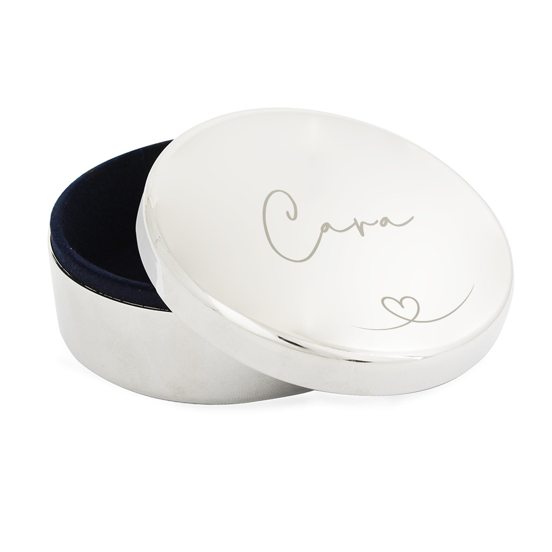Personalised Heart Round Trinket Box