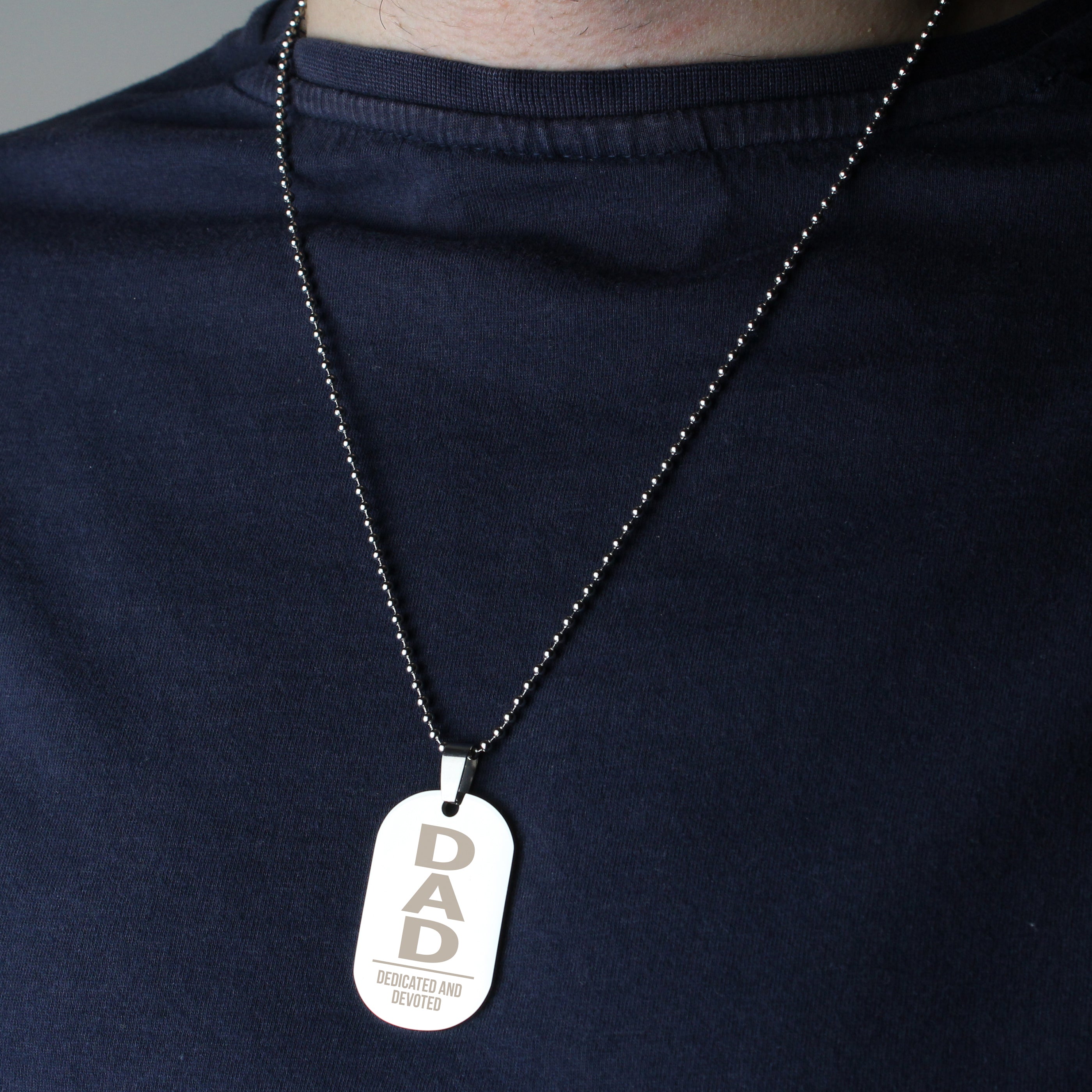 Personalised Dad Stainless Steel Dog Tag Necklace