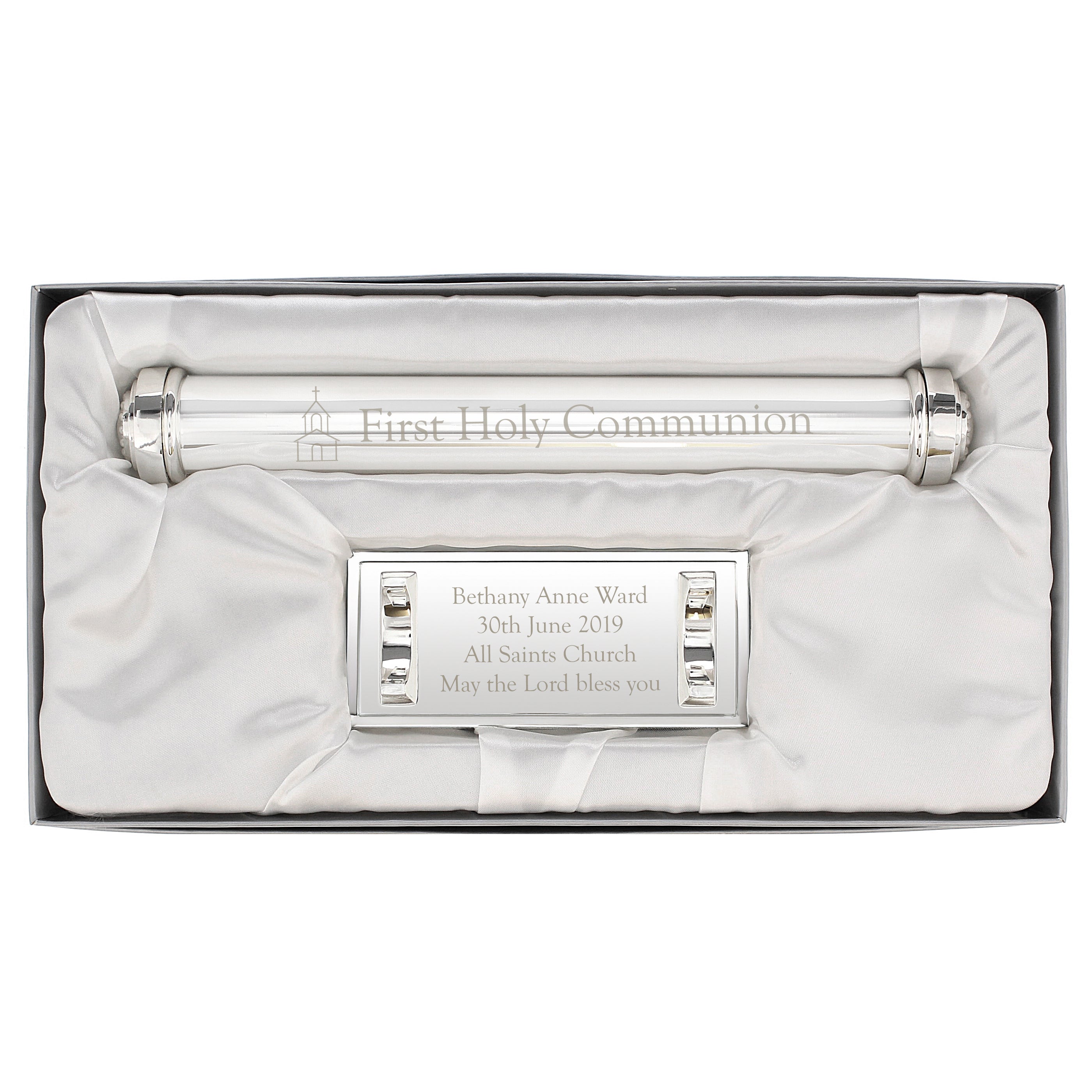 Personalised First Holy Communion Silver Plated Certificate Holder
