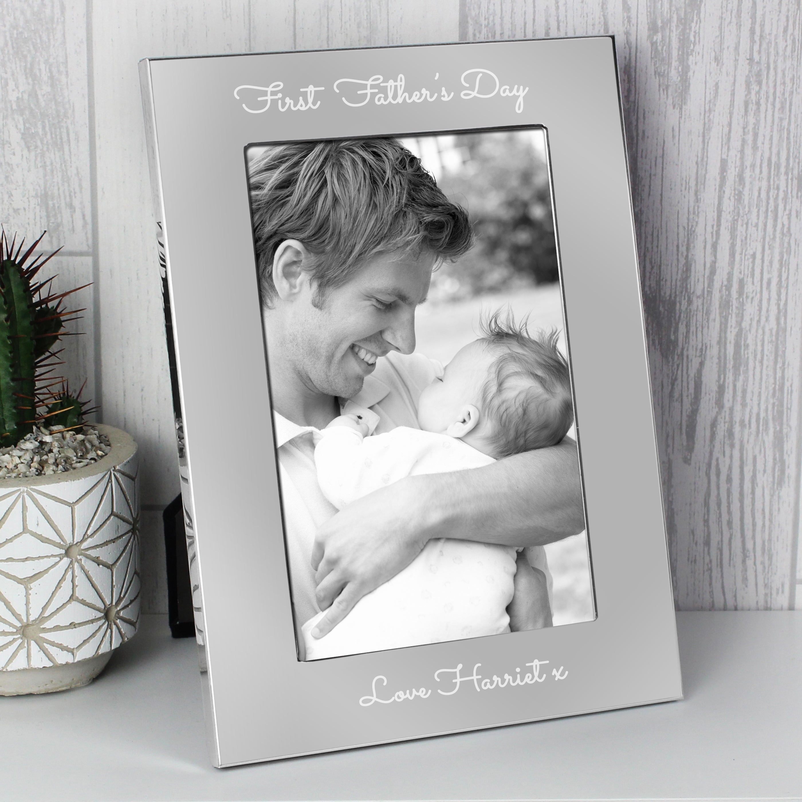 Personalised Free Text Script 7 x 5 Silver Photo Frame