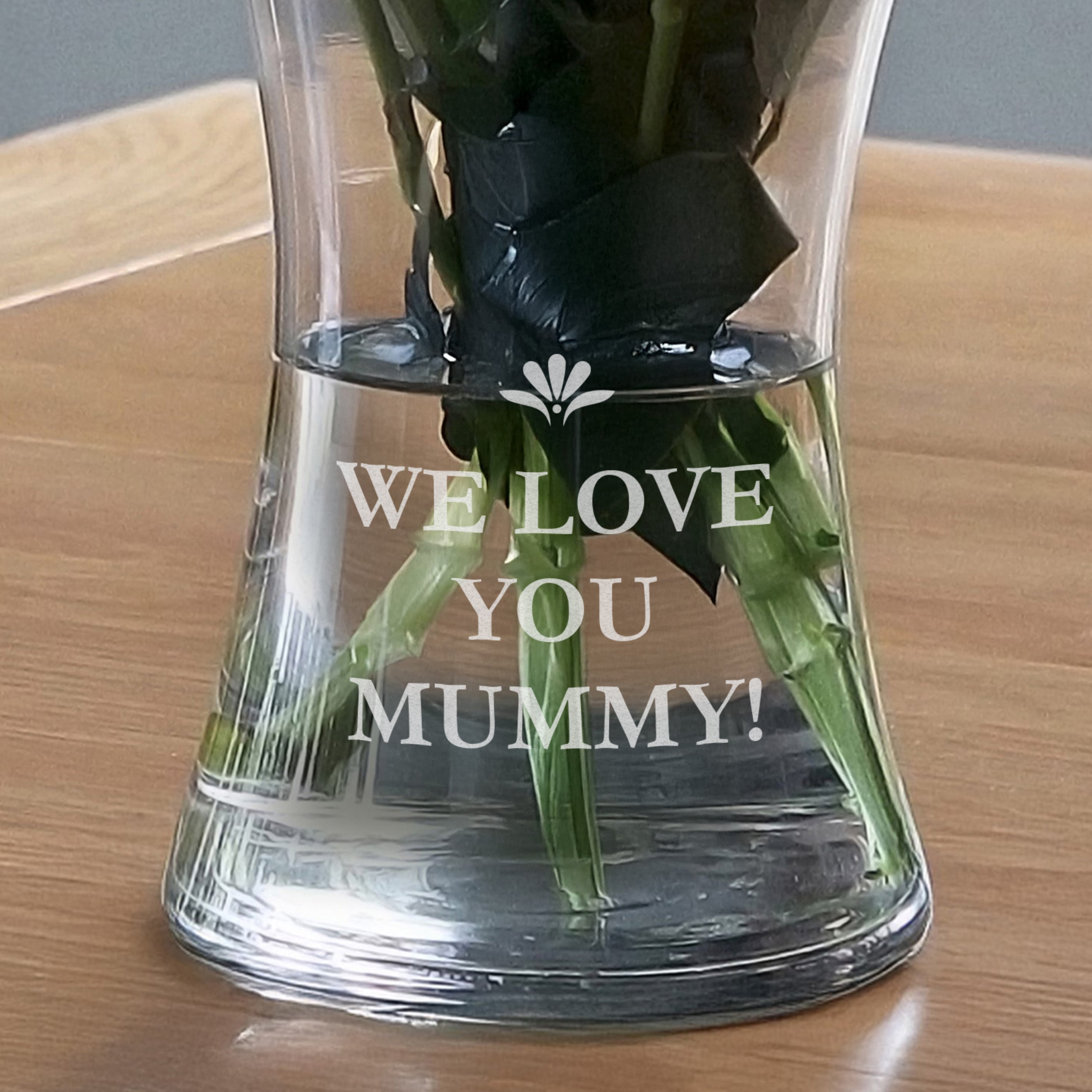 Personalised Bold Font Glass Vase