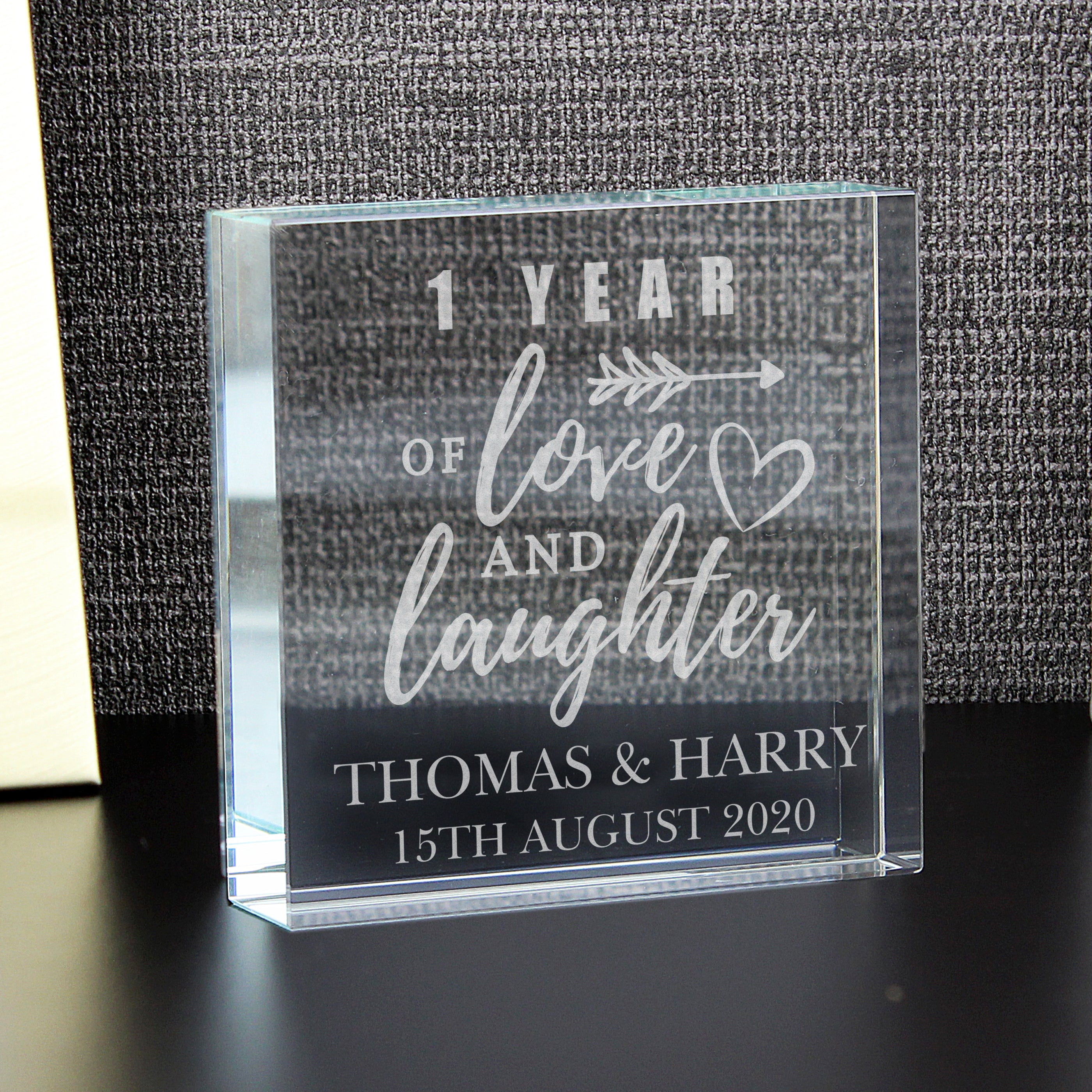 Personalised Arrow Anniversary Crystal Token