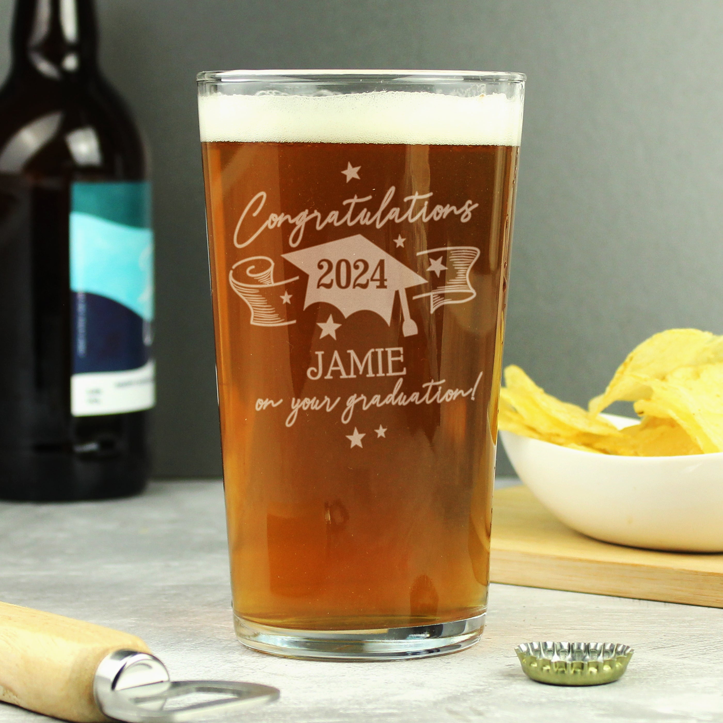 Personalised Graduation Pint Glass Â