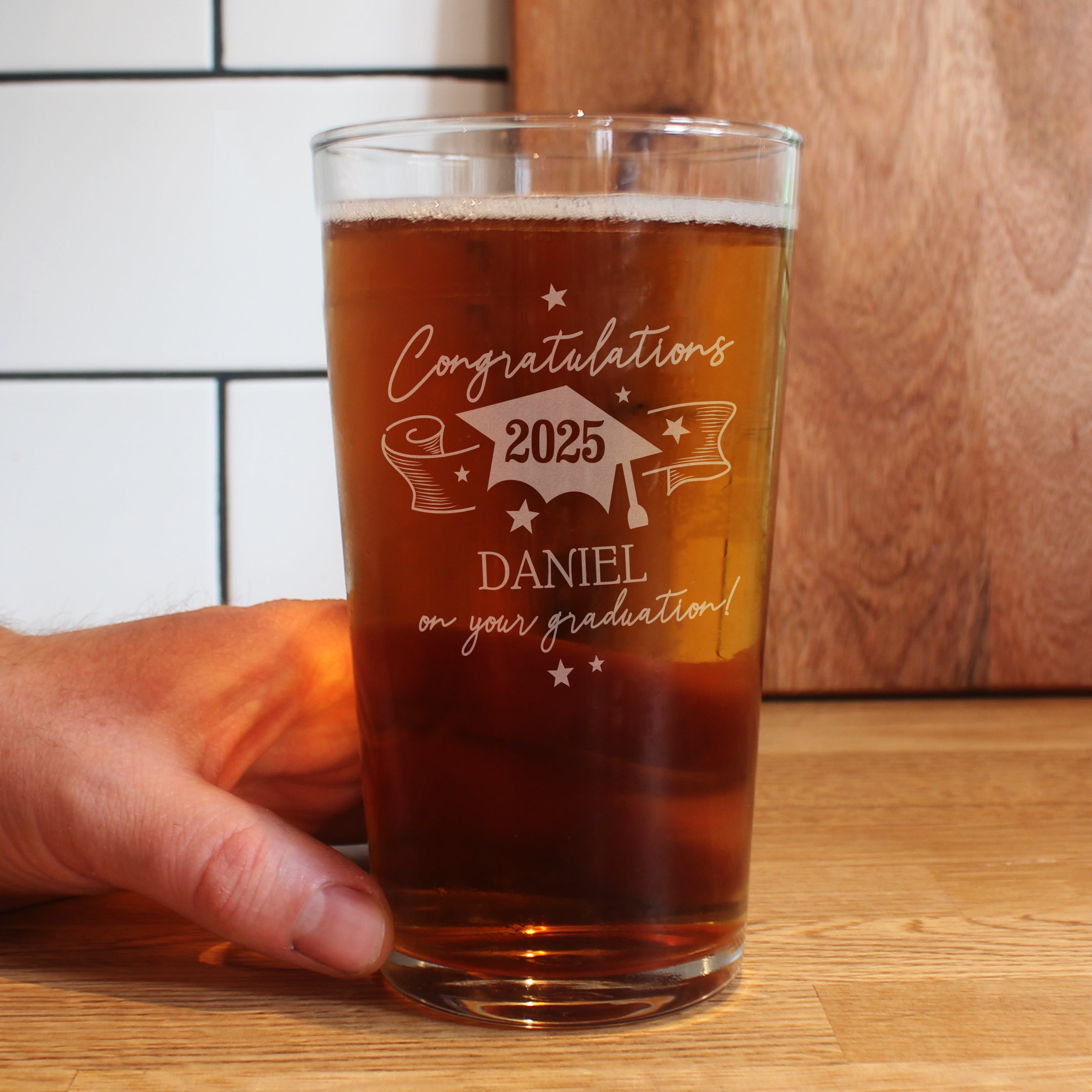 Personalised Graduation Pint Glass Â