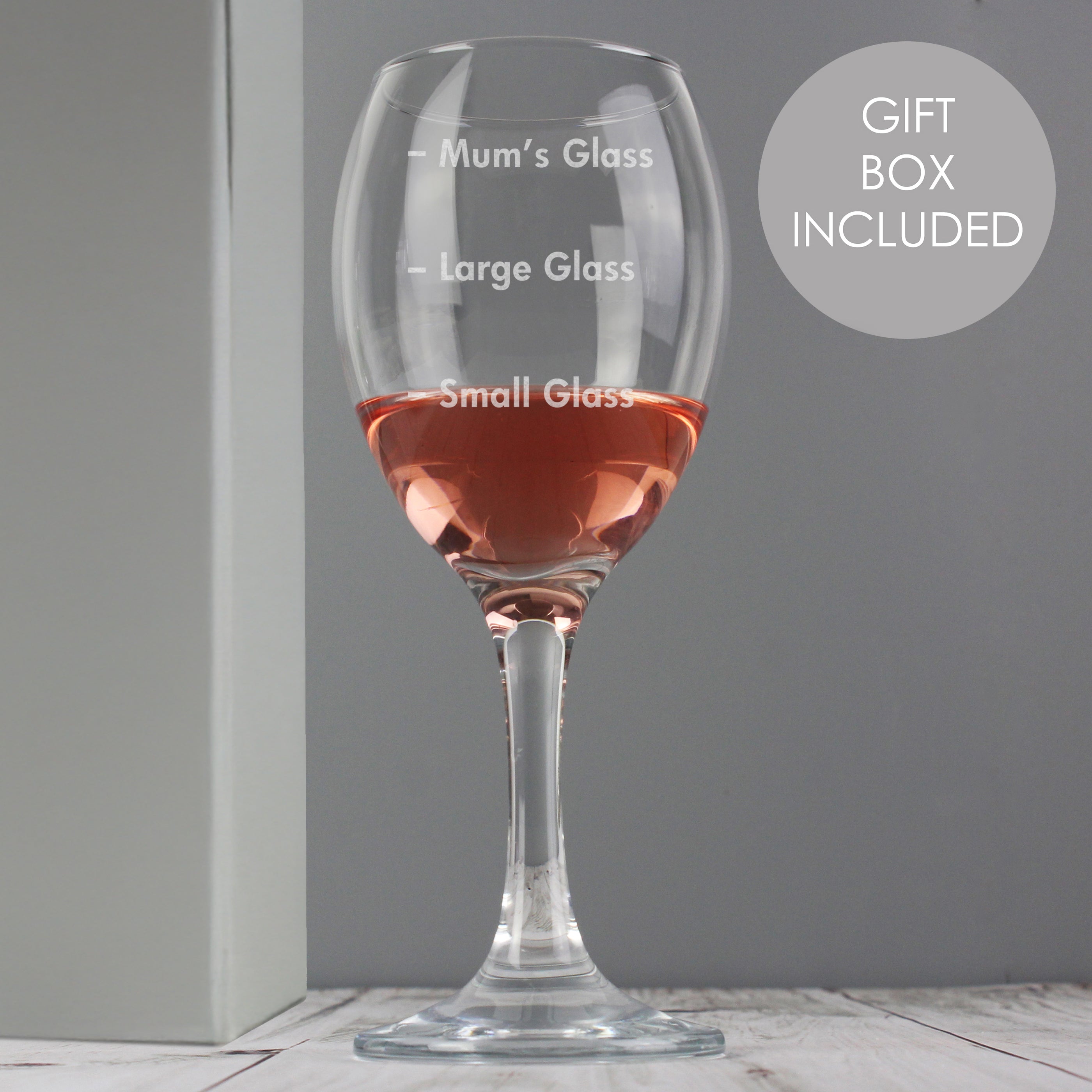 Personalised Measures Wine Glass