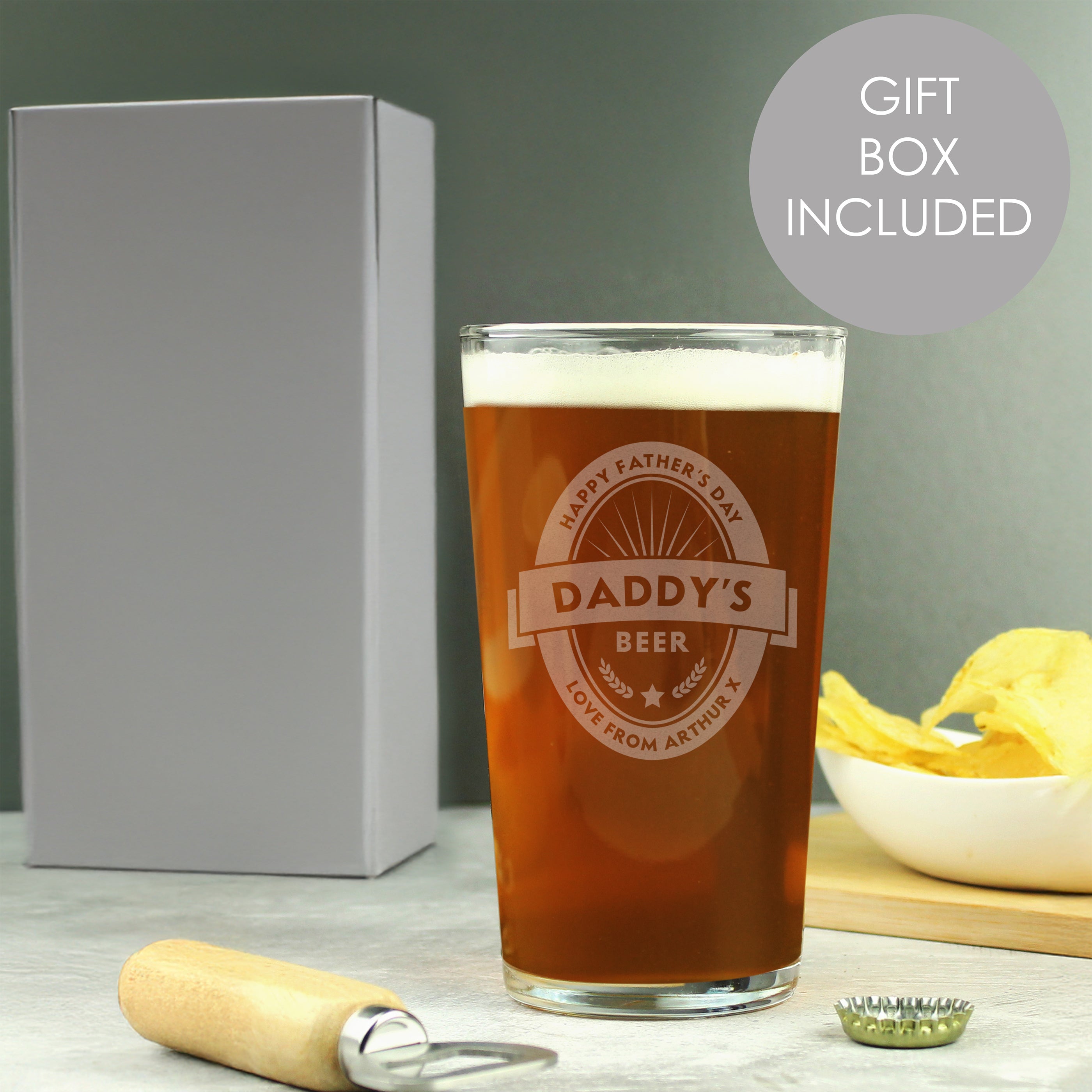 Personalised Beer Label Pint Glass