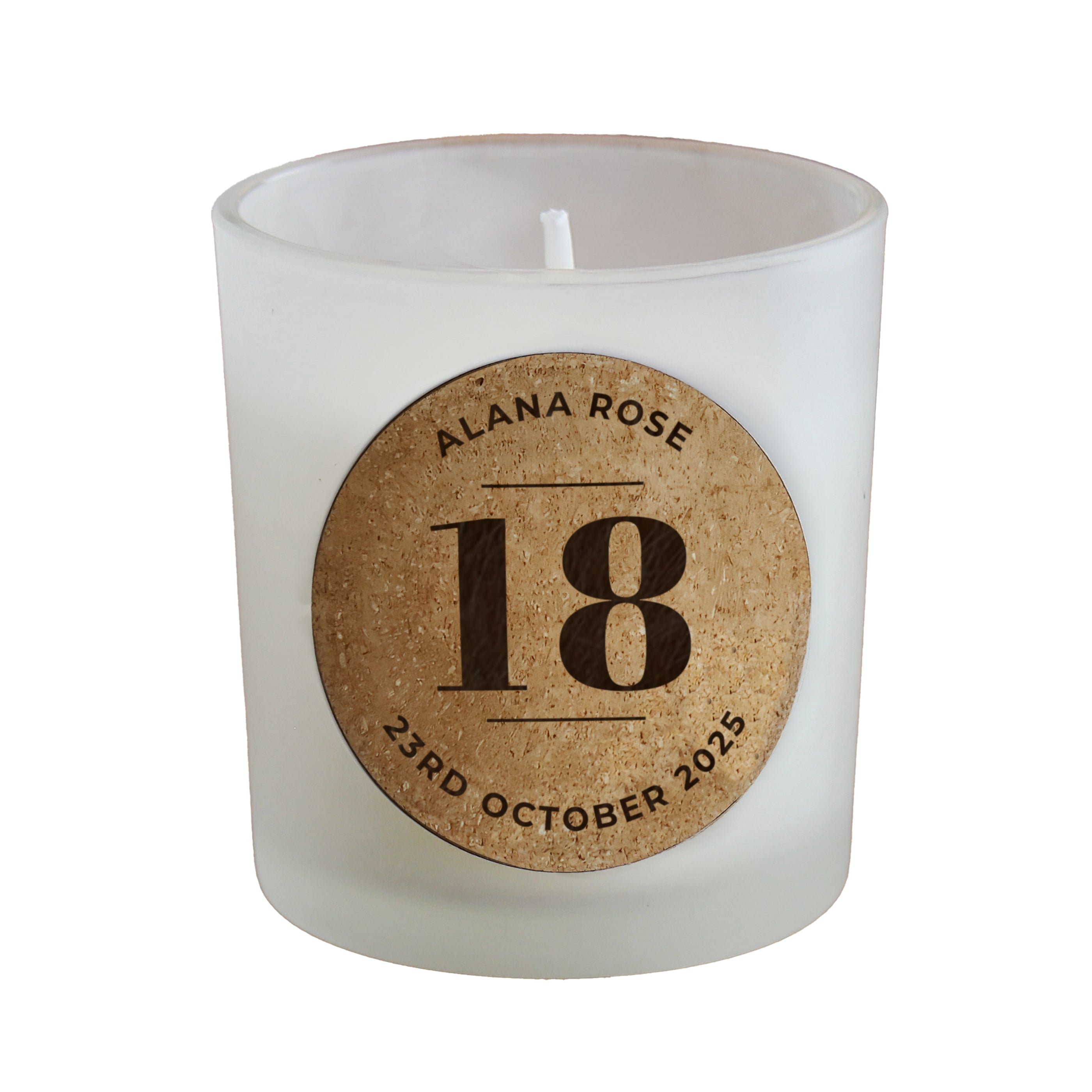 Personalised Birthday Cork Label Candle Jar