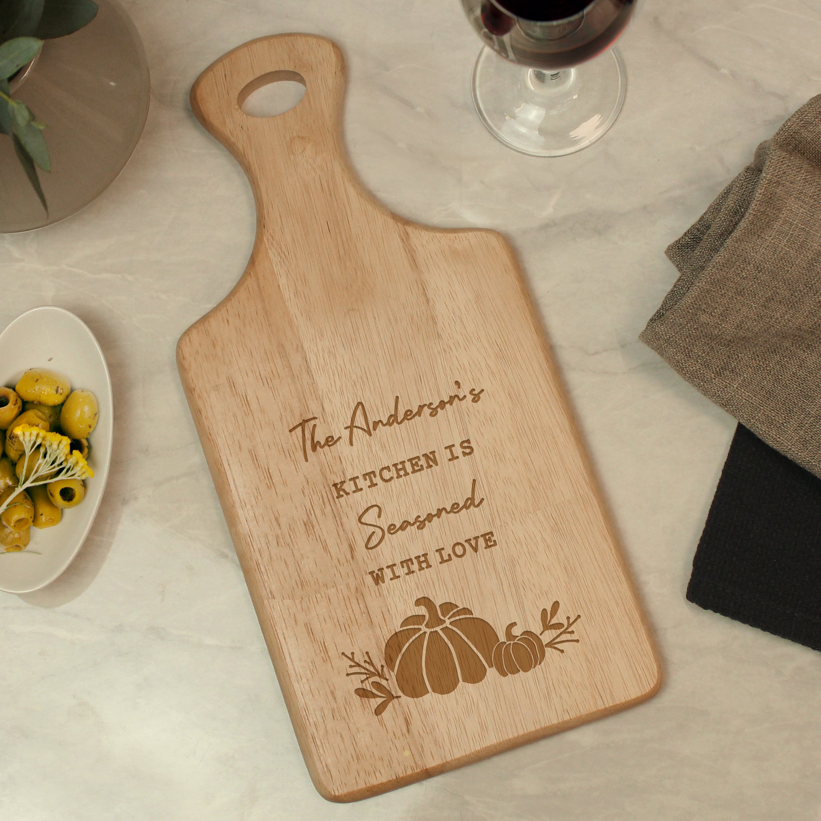 Personalised Pumpkin Paddle Chopping Board