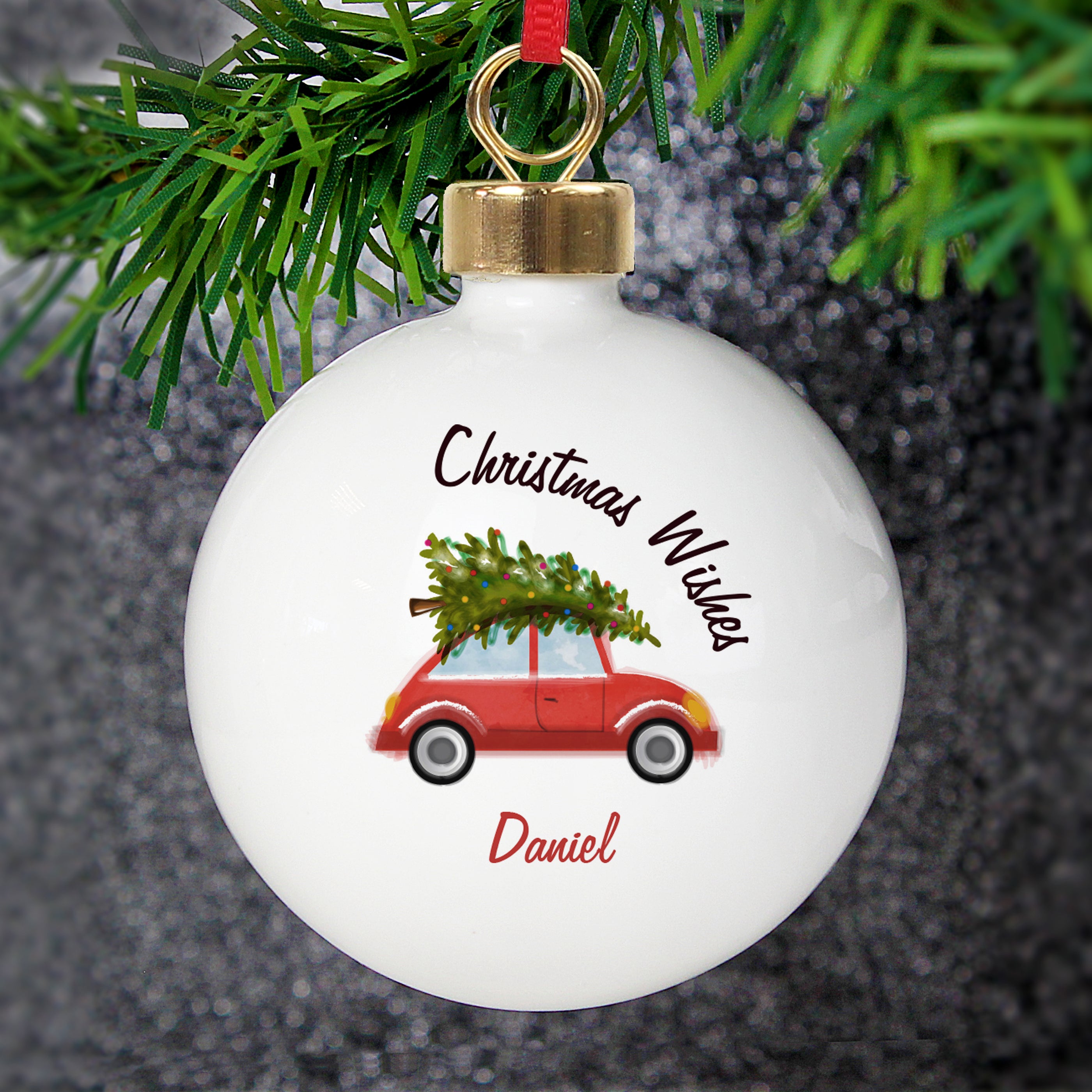 Personalised 'Driving Home For Christmas' Bauble