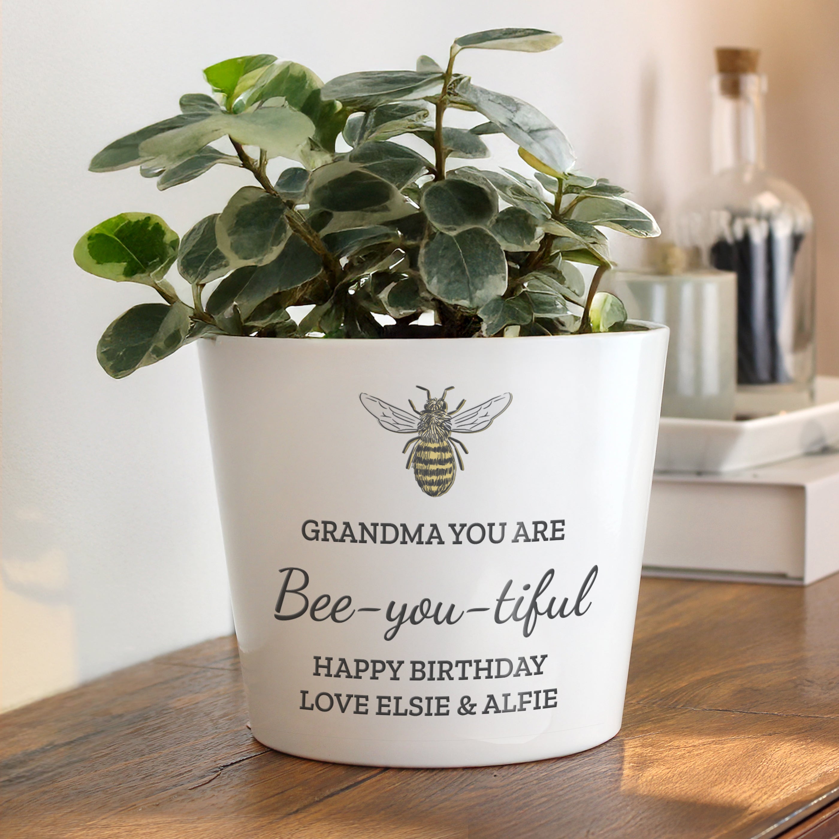 Personalised Bee Large Plant Pot