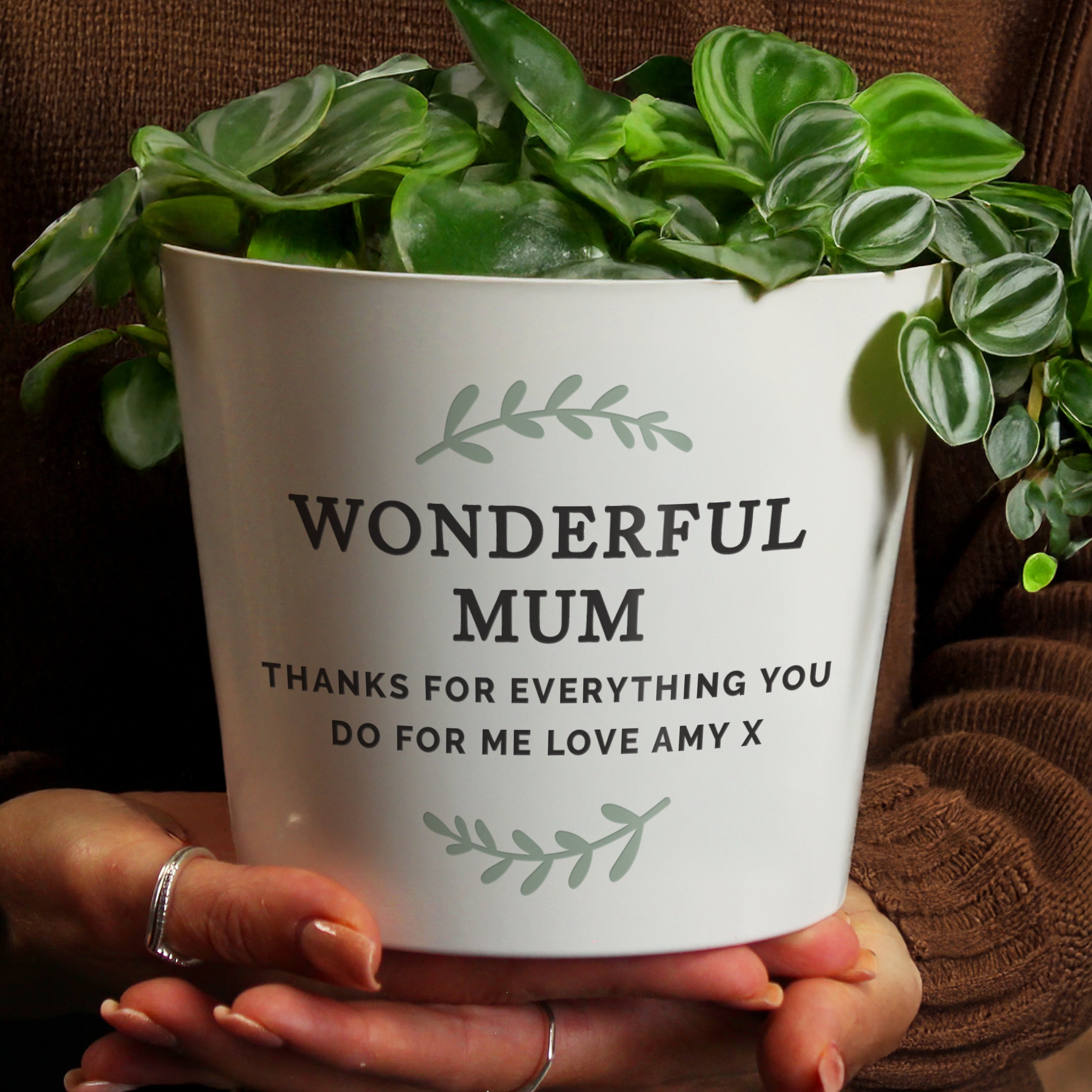 Personalised Wreath Large Plant Pot