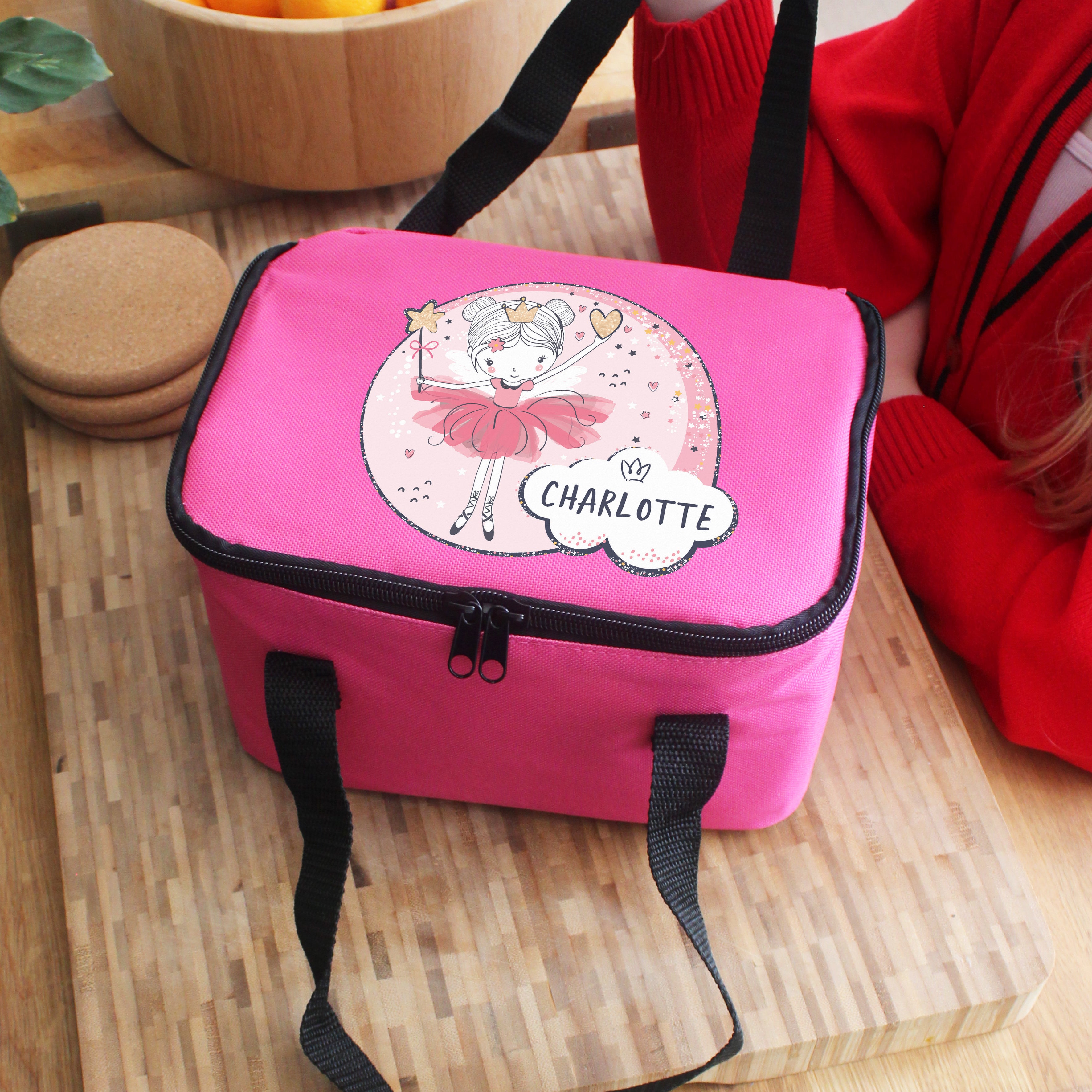 Personalised Princess Ballerina Pink Lunch Bag