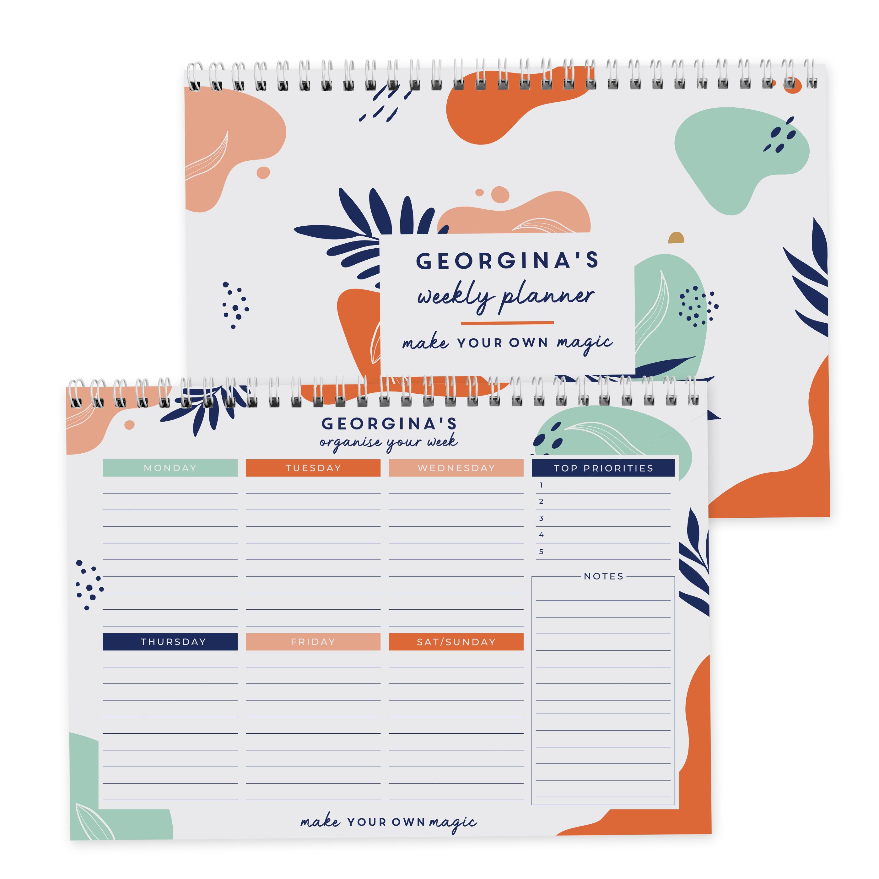 Personalised Tropical A4 Desk Planner