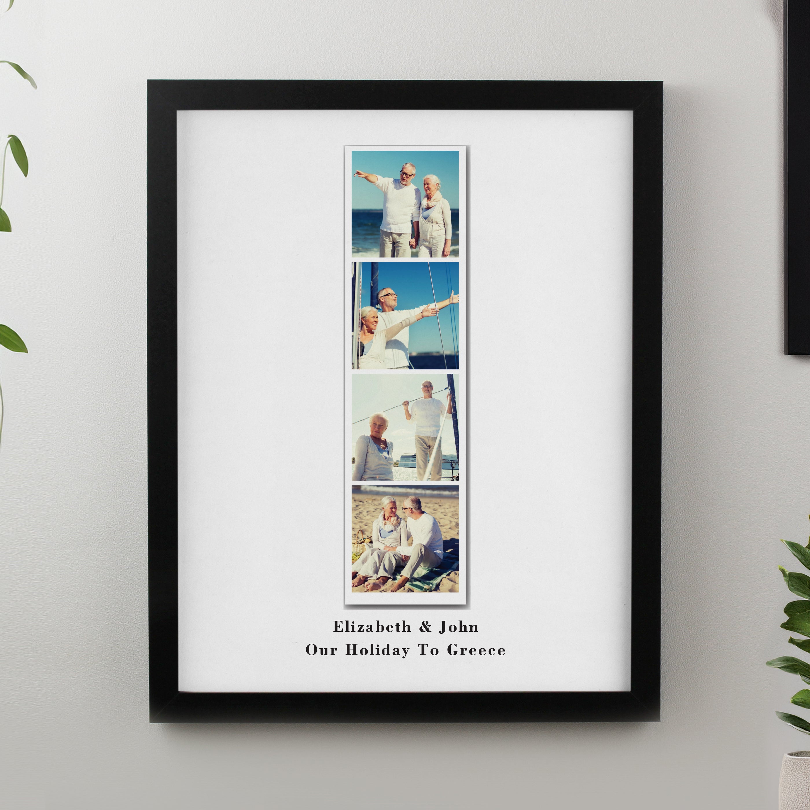 Personalised Photo Upload Strip Black Poster Frame