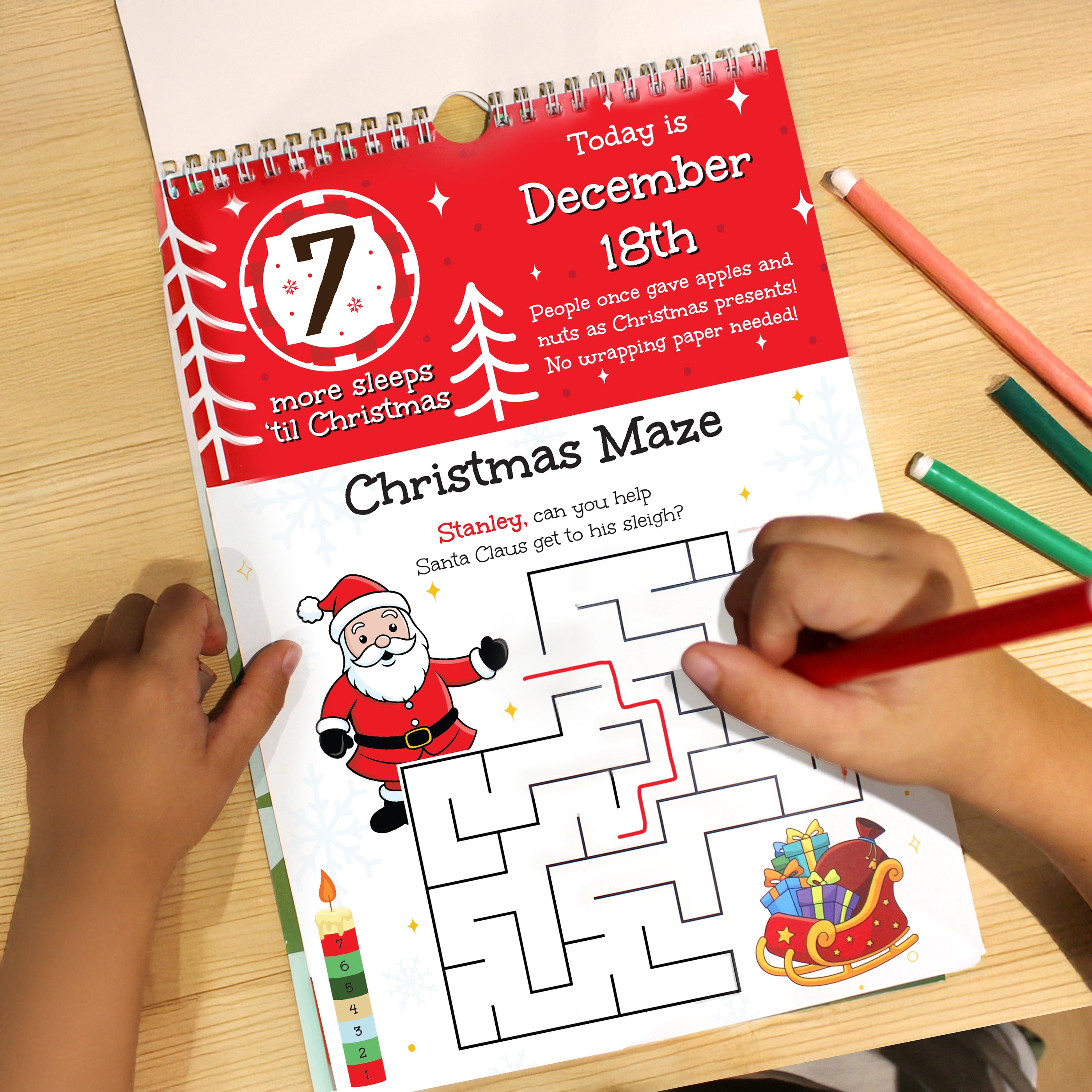 Personalised 24 Sleeps Christmas Activity Advent Calendar