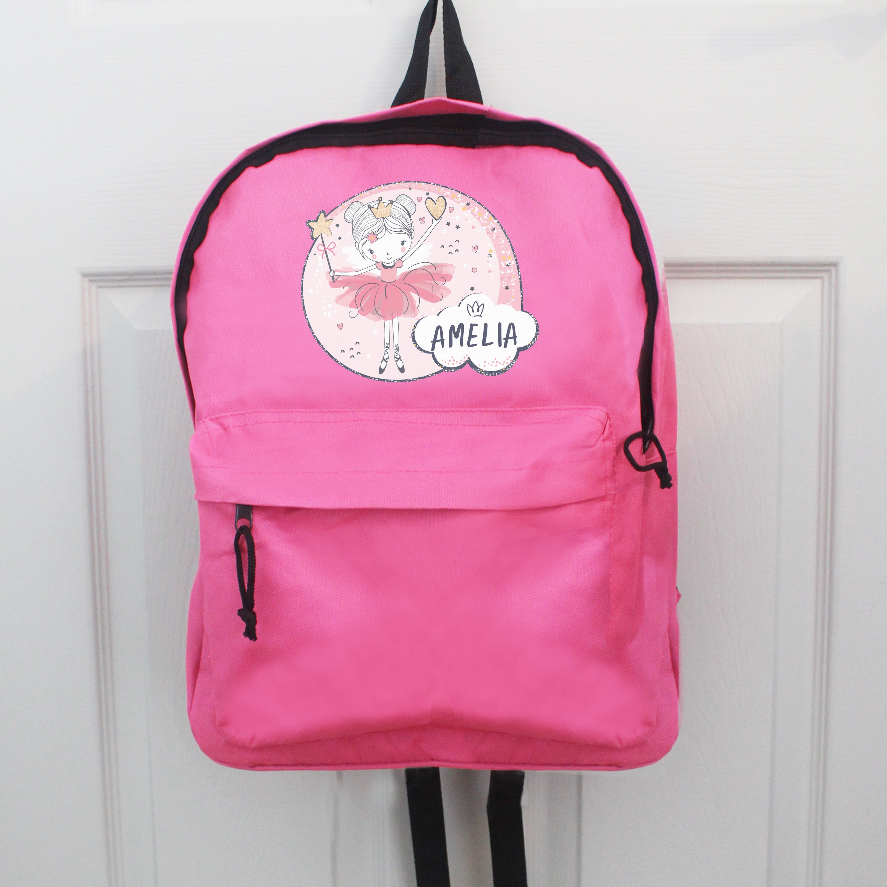 Personalised Princess Ballerina Pink Backpack