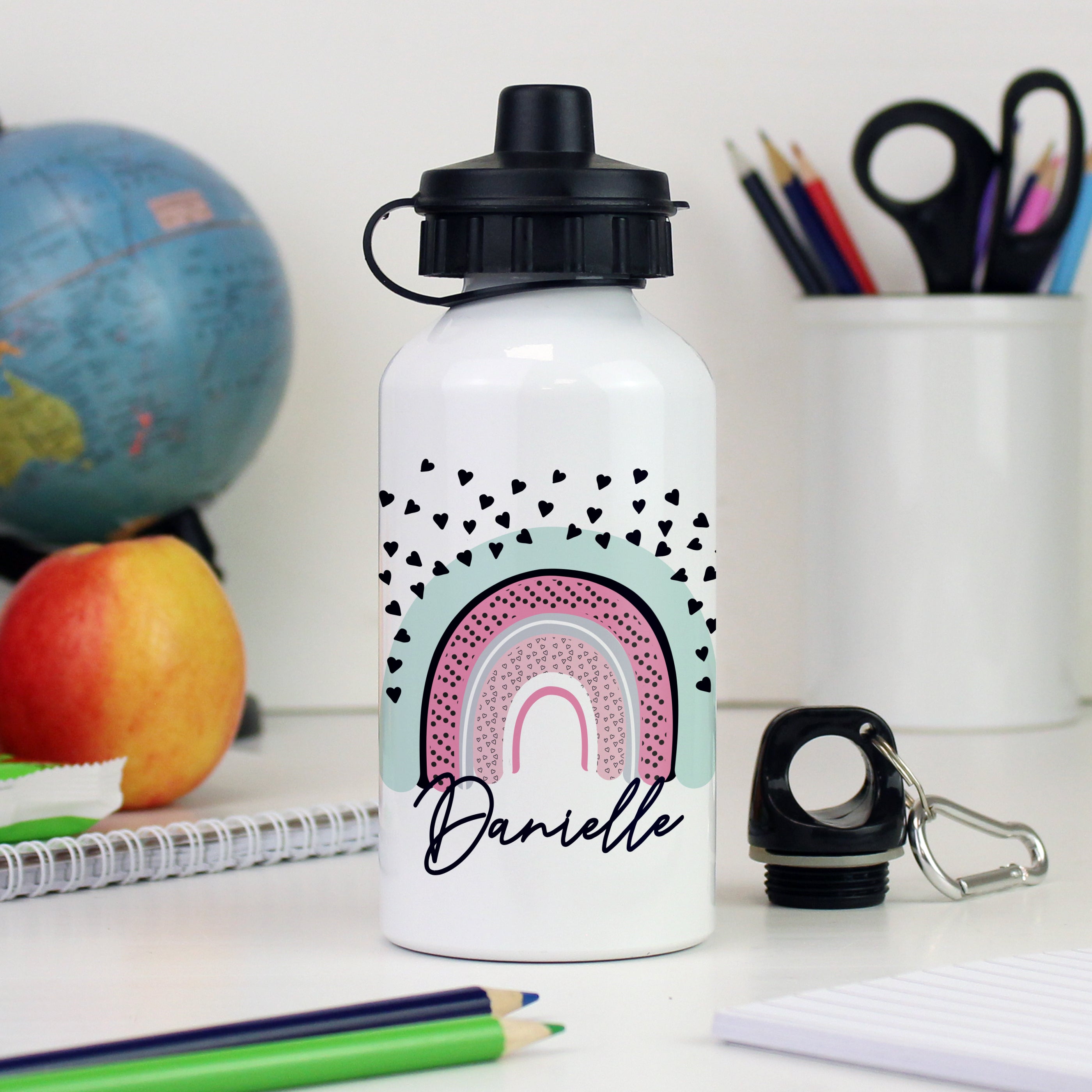 Personalised Rainbow White Drinks Bottle
