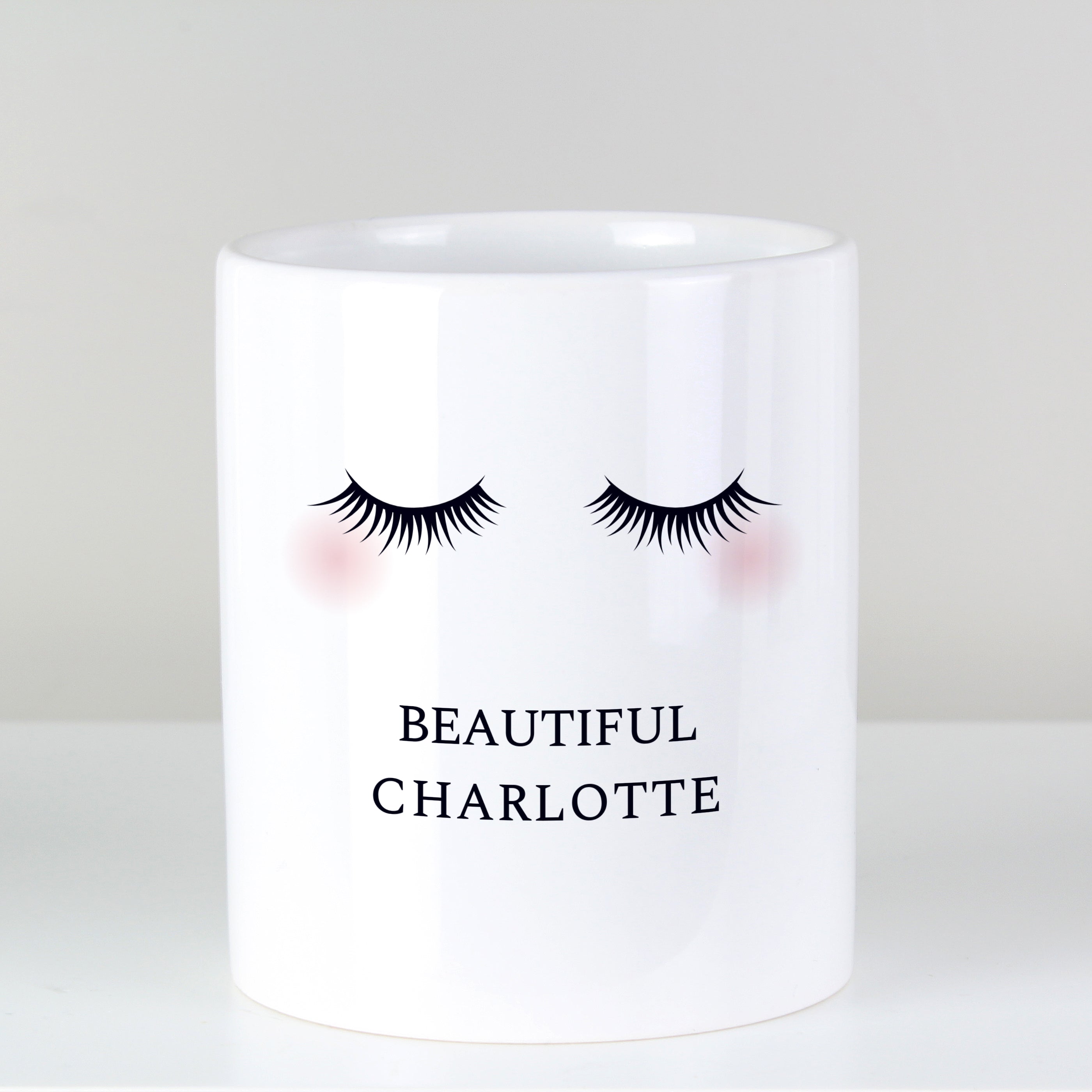 Personalised Eyelashes Ceramic Storage Pot