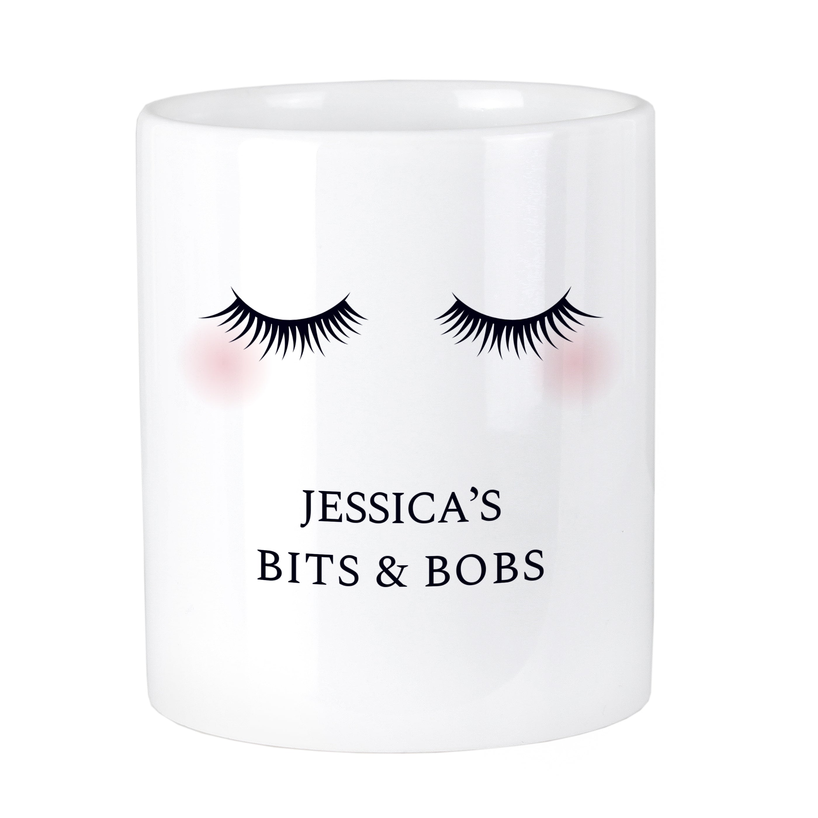 Personalised Eyelashes Ceramic Storage Pot
