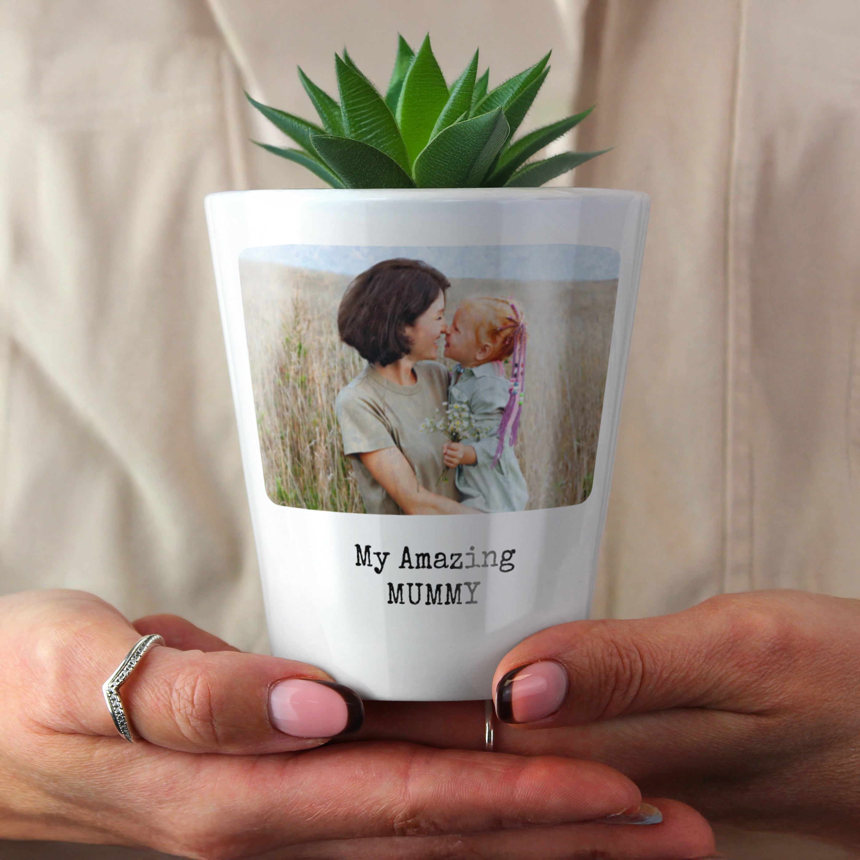 Personalised Photo Upload Plant Pot