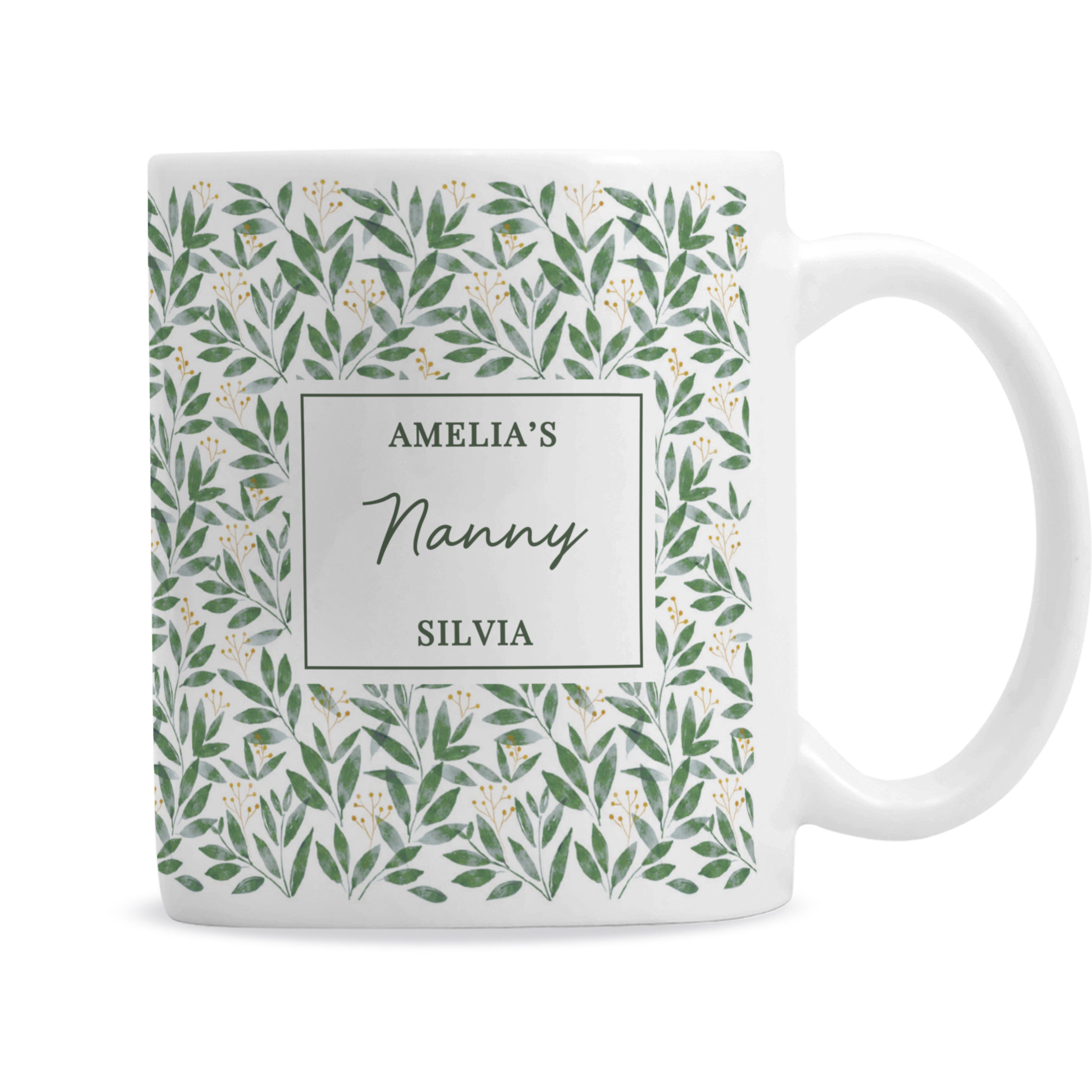 Personalised Leafy Pattern Mug
