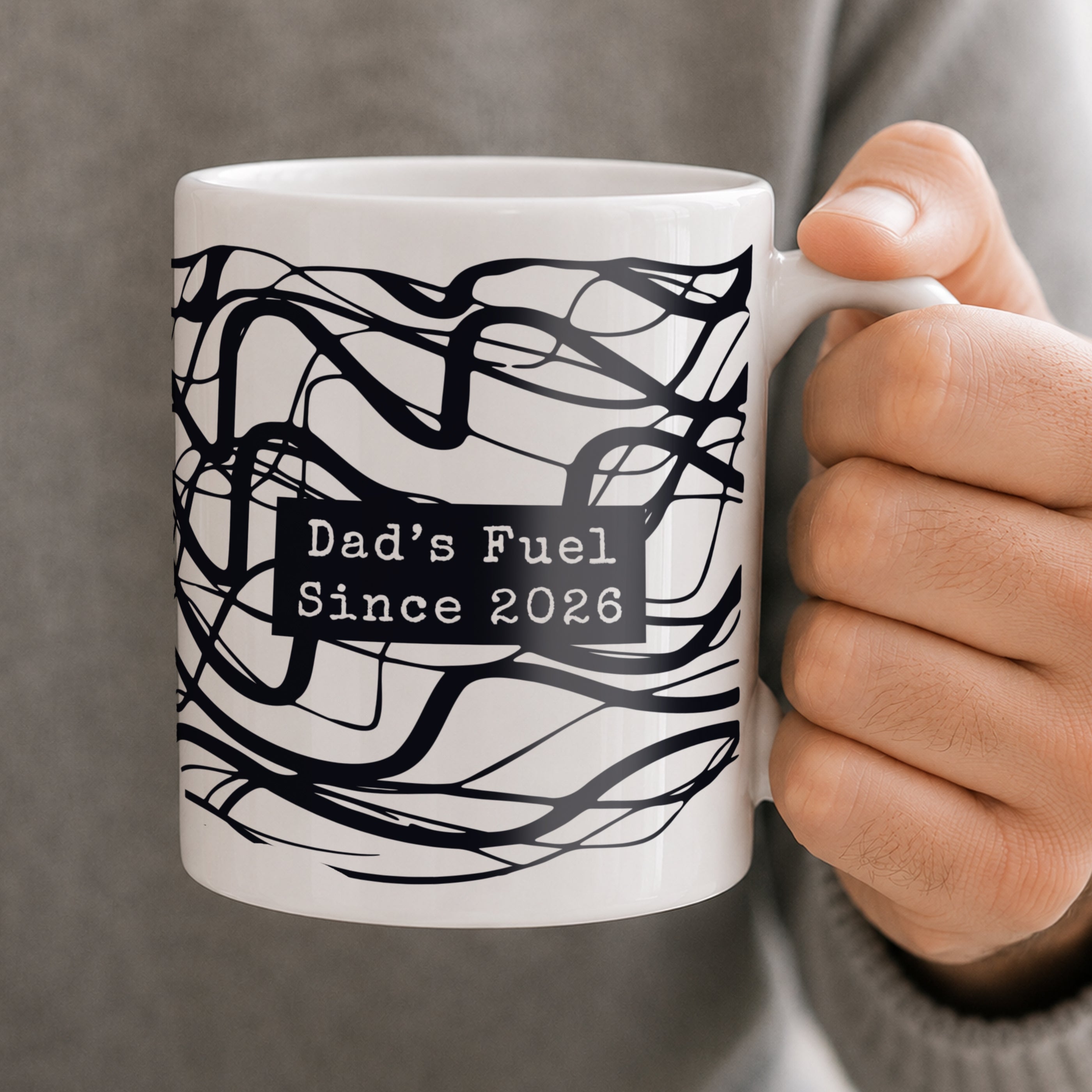 Personalised Black Pattern Mug