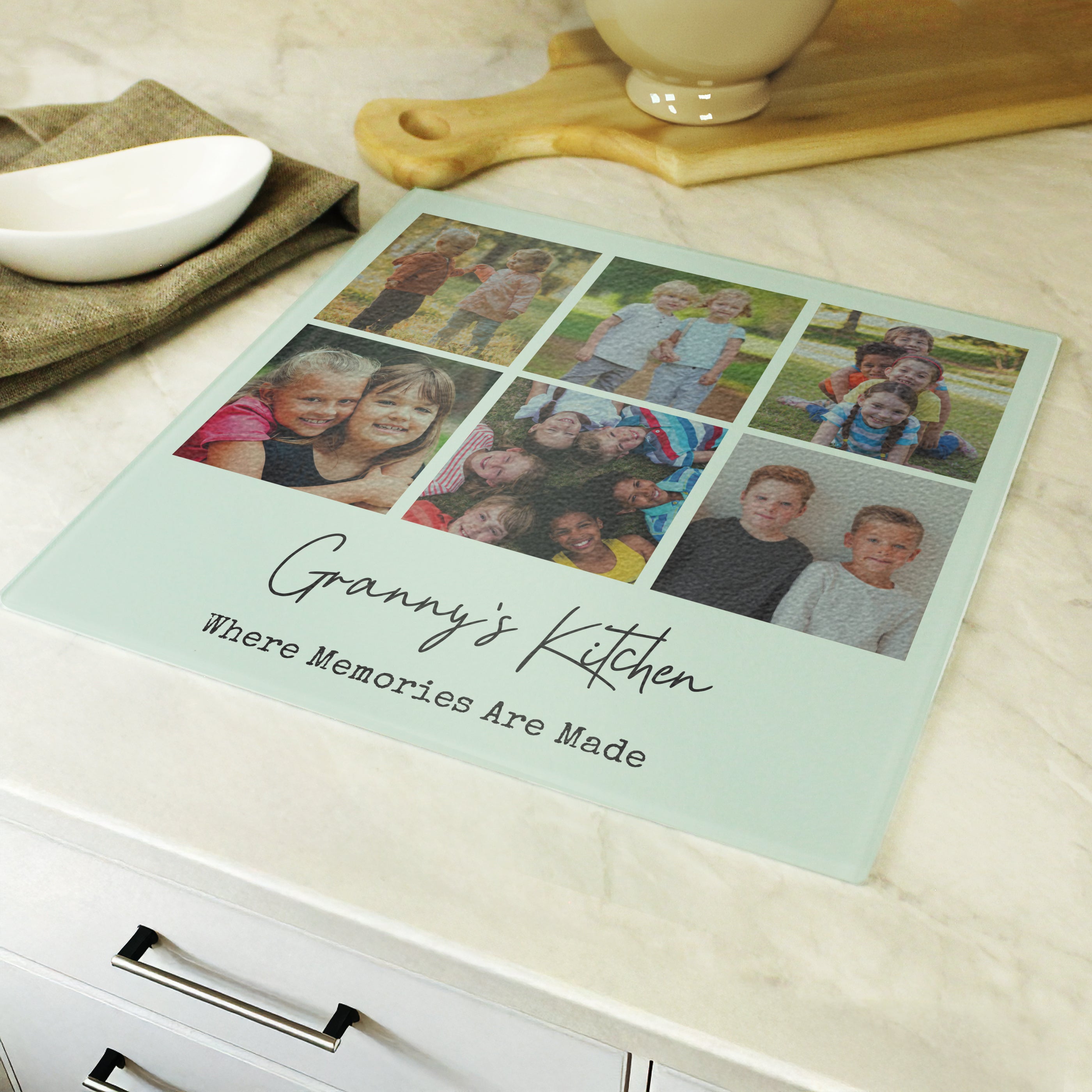 Personalised Photo Upload Glass Chopping Board