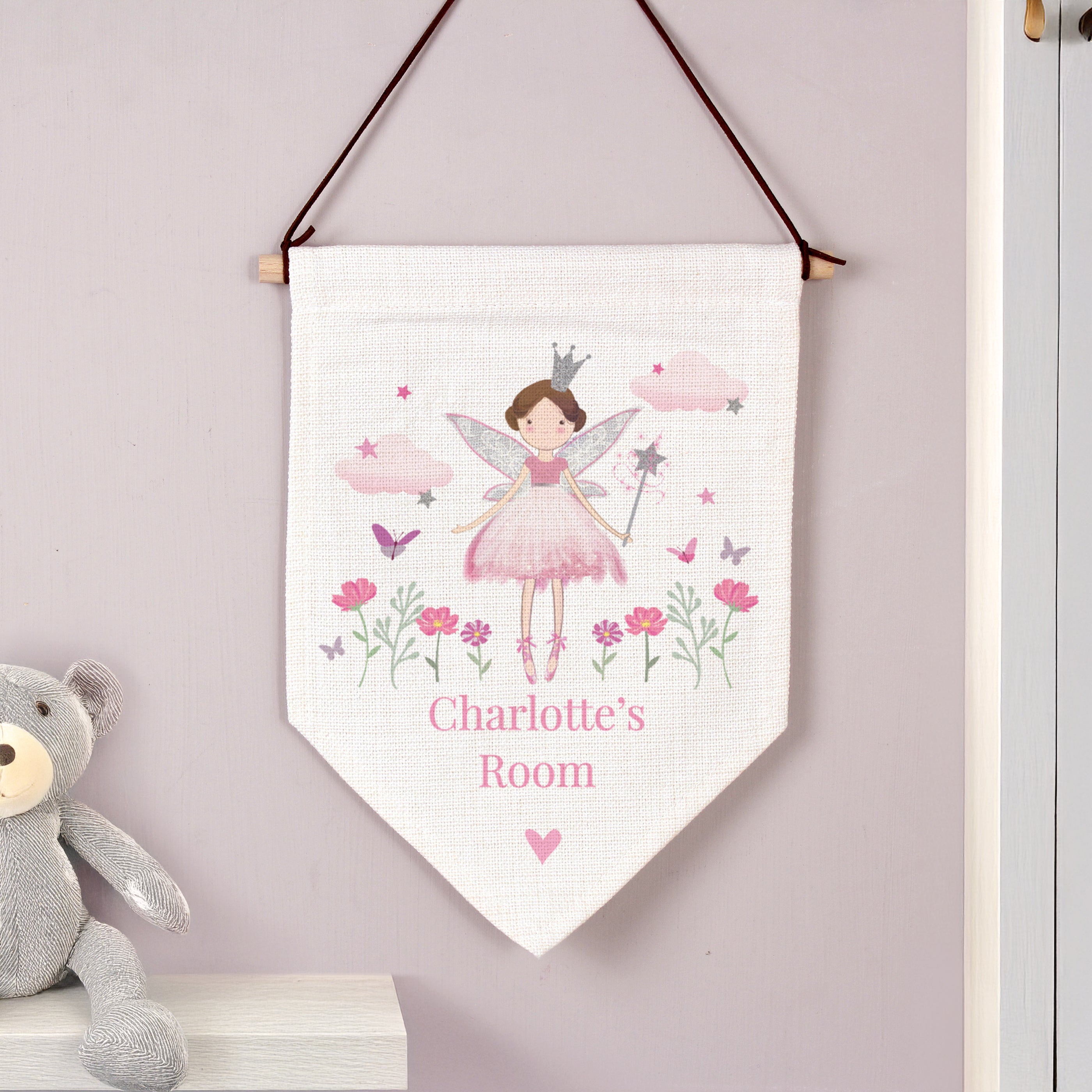 Personalised Fairy Princess Wall Art Banner