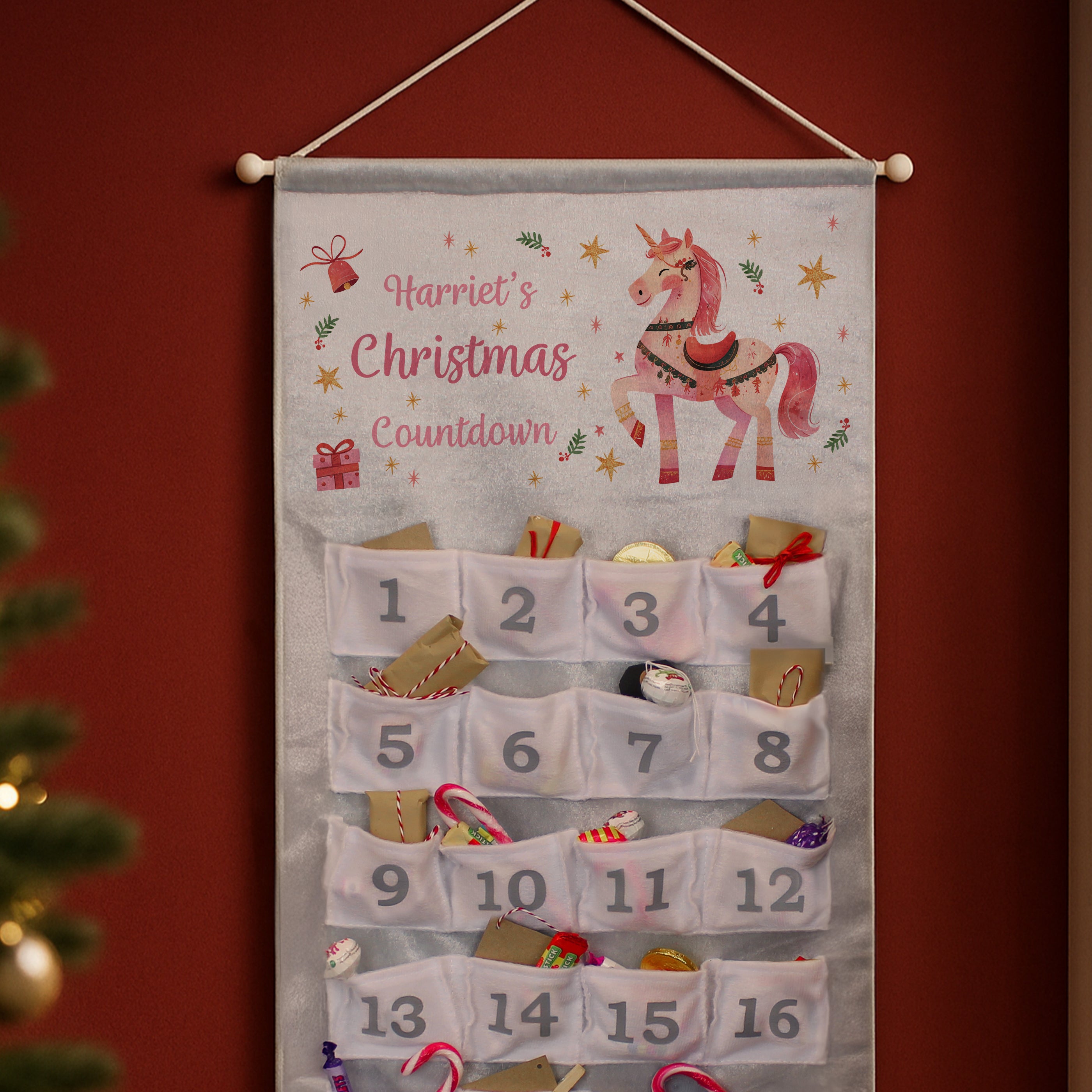 Personalised Unicorn Christmas Advent Calendar