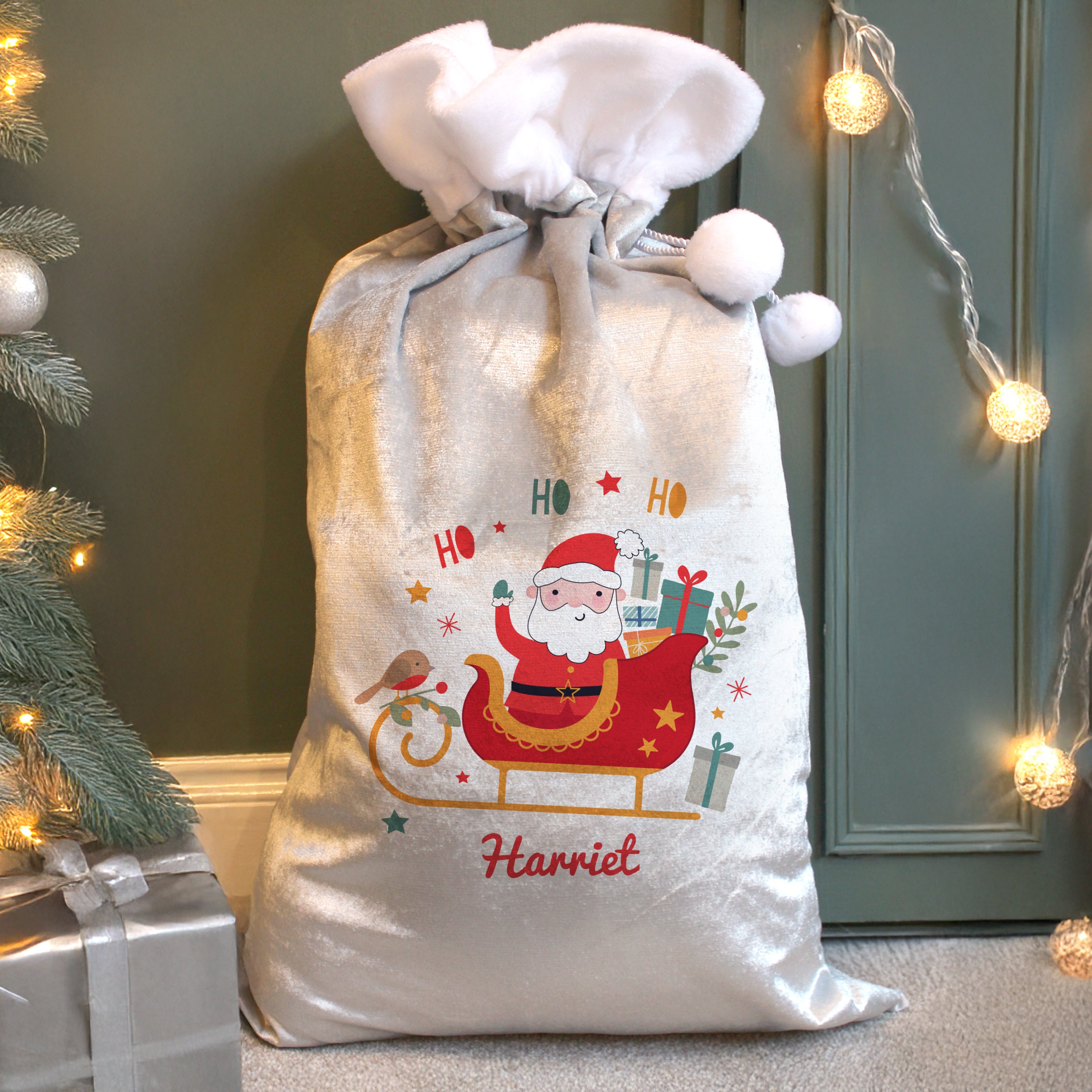 Personalised Santa Sleigh Christmas Sack