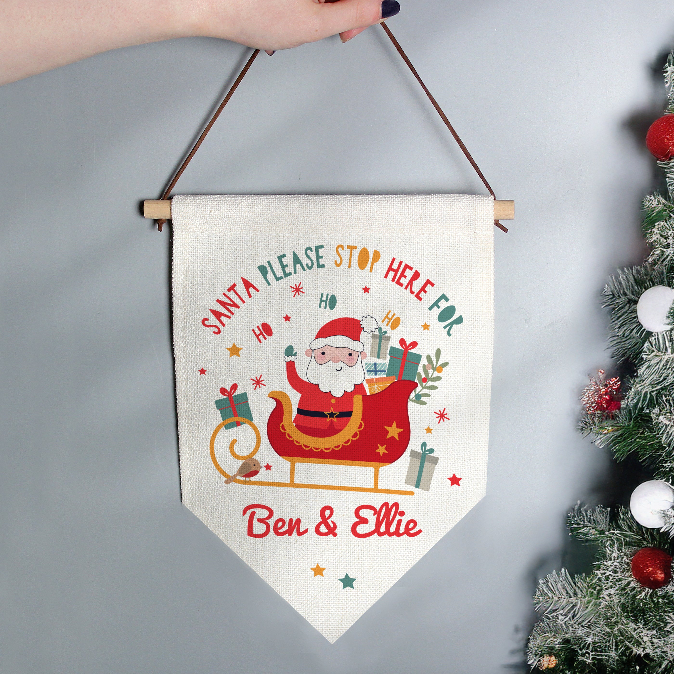 Personalised Santa Stop Here Banner