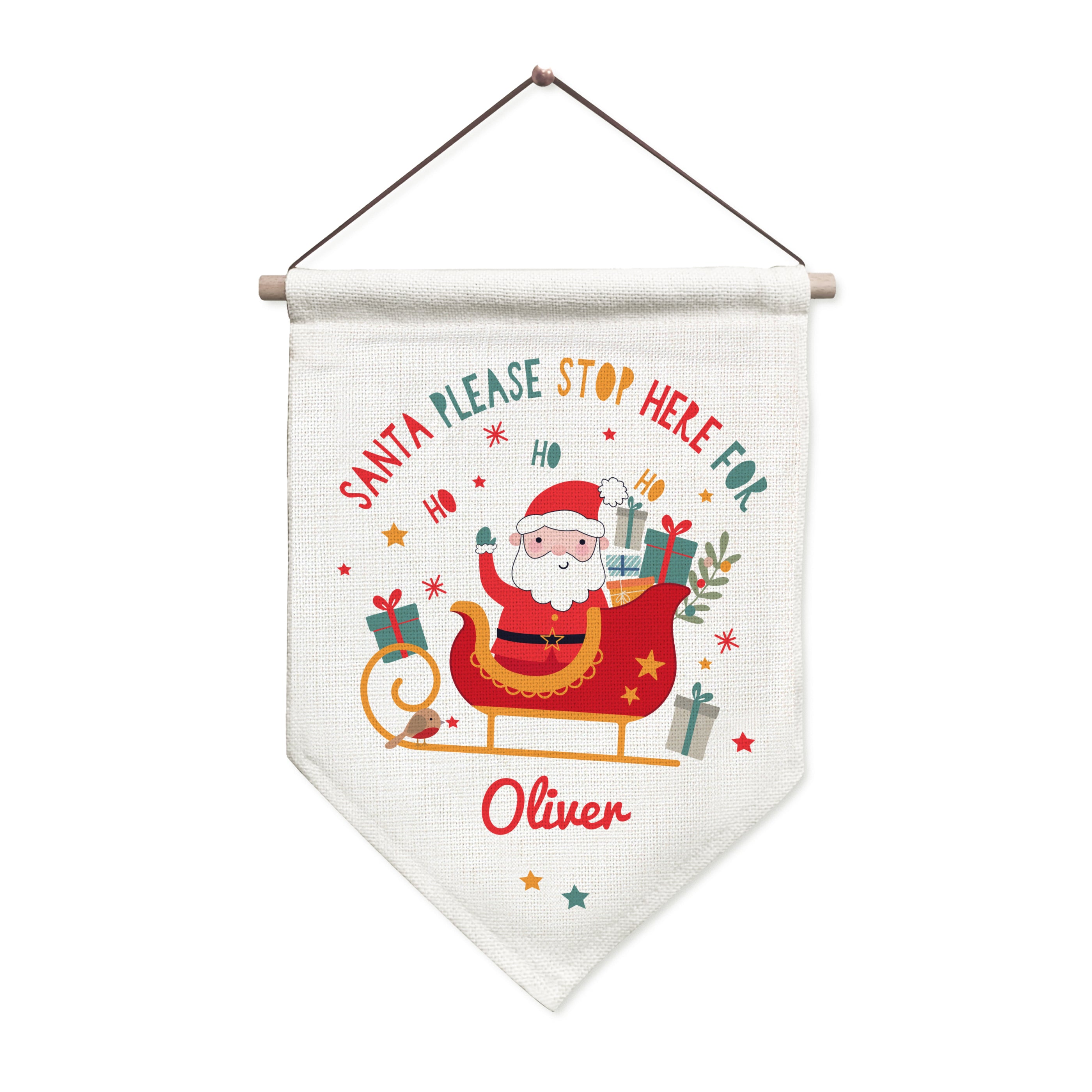 Personalised Santa Stop Here Banner