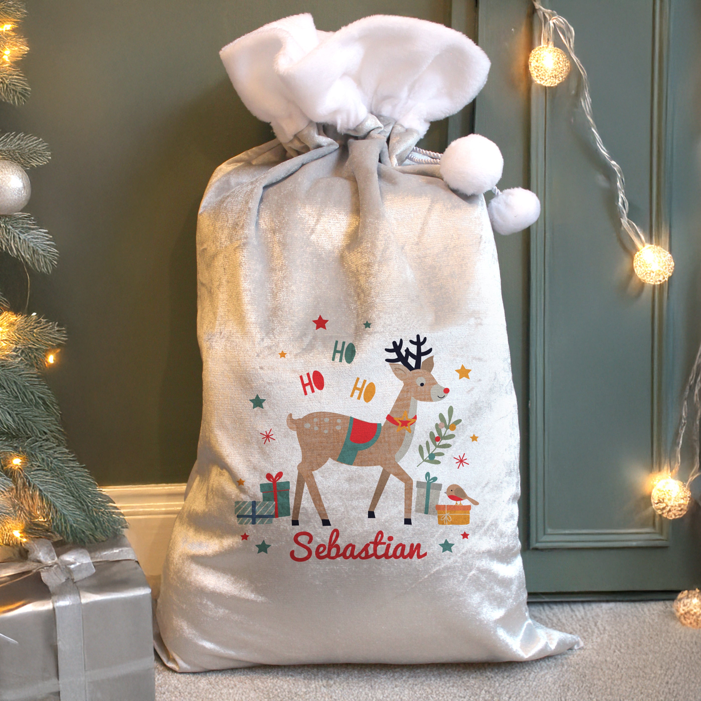 Personalised Reindeer Christmas Sack