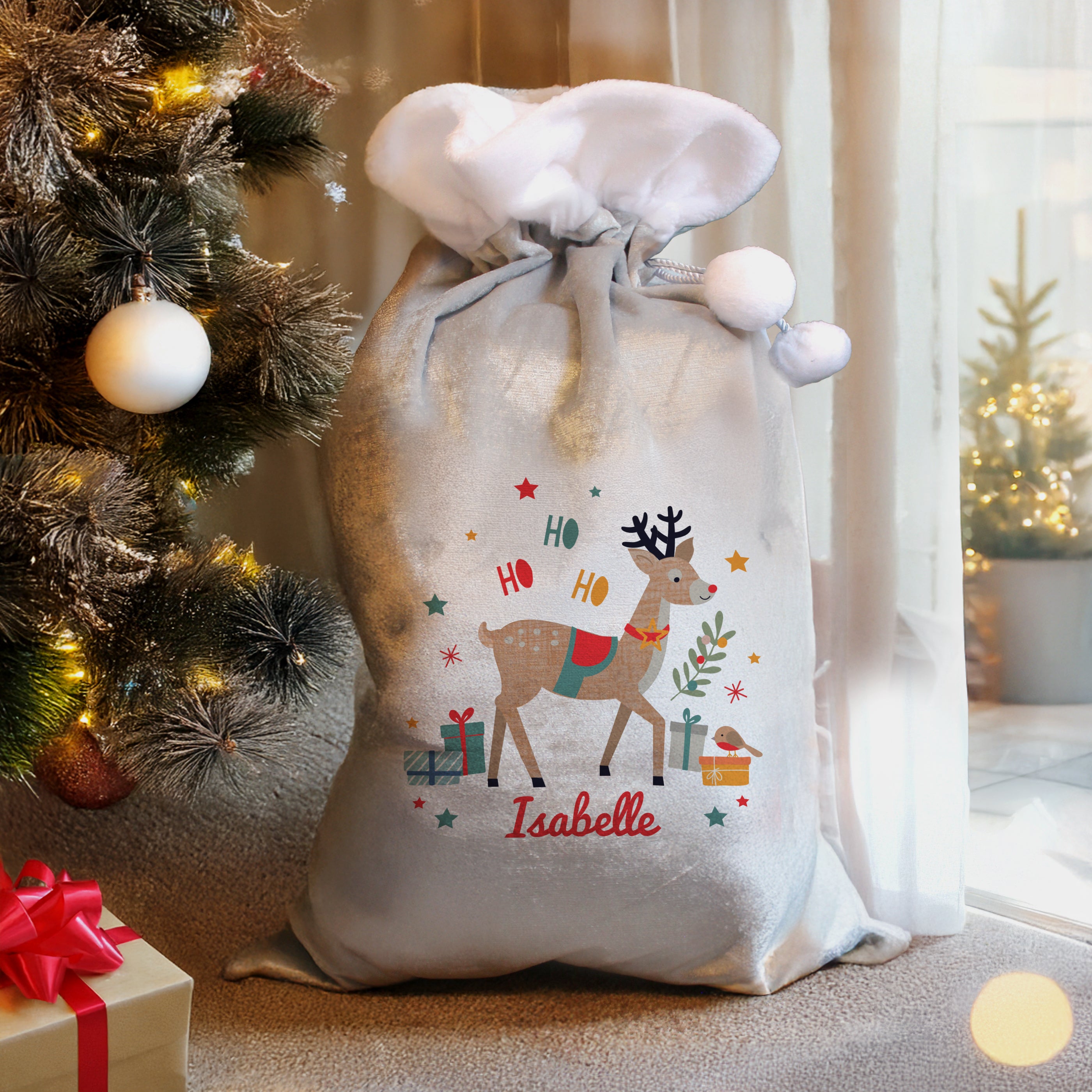 Personalised Reindeer Christmas Sack