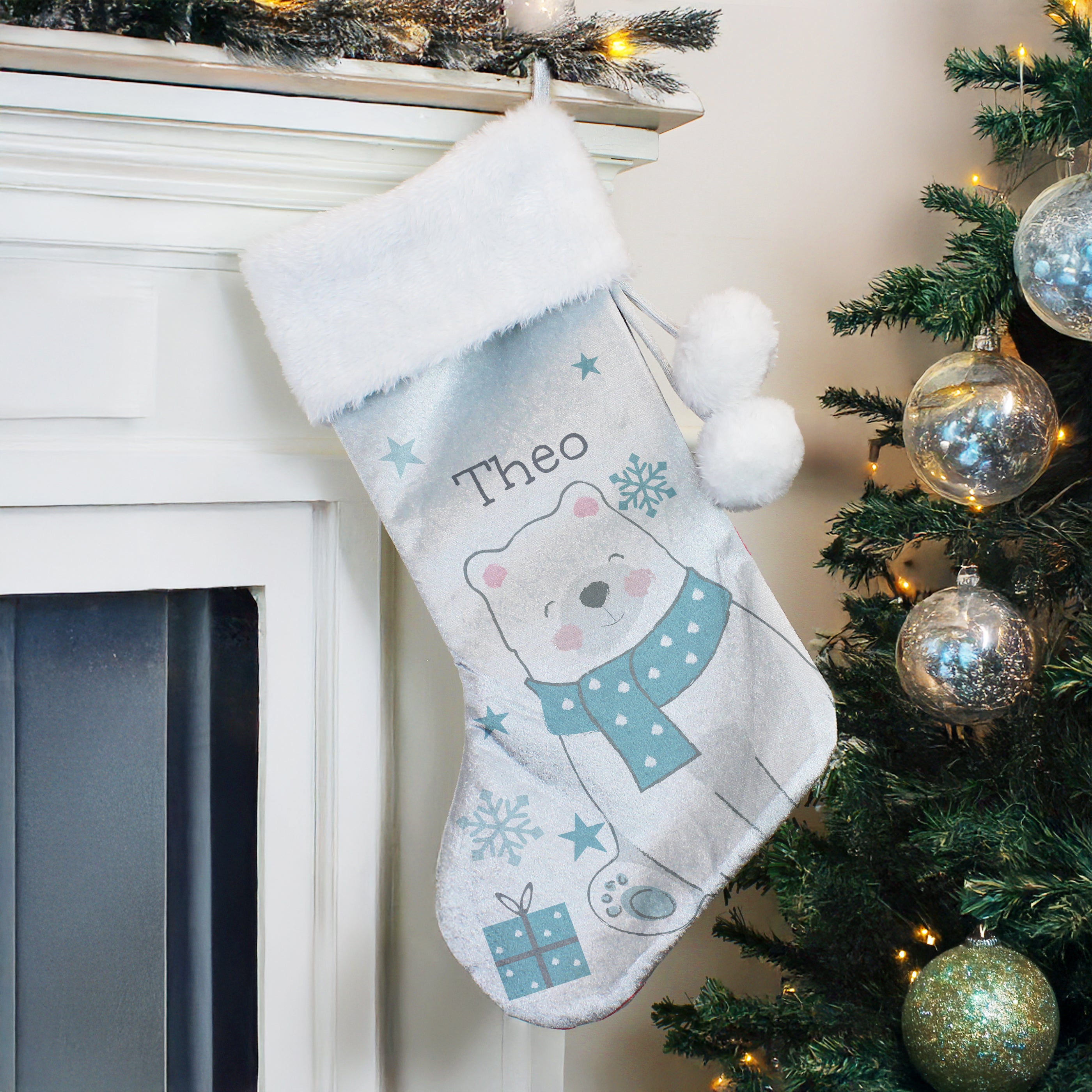 Personalised Polar Bear Christmas Stocking